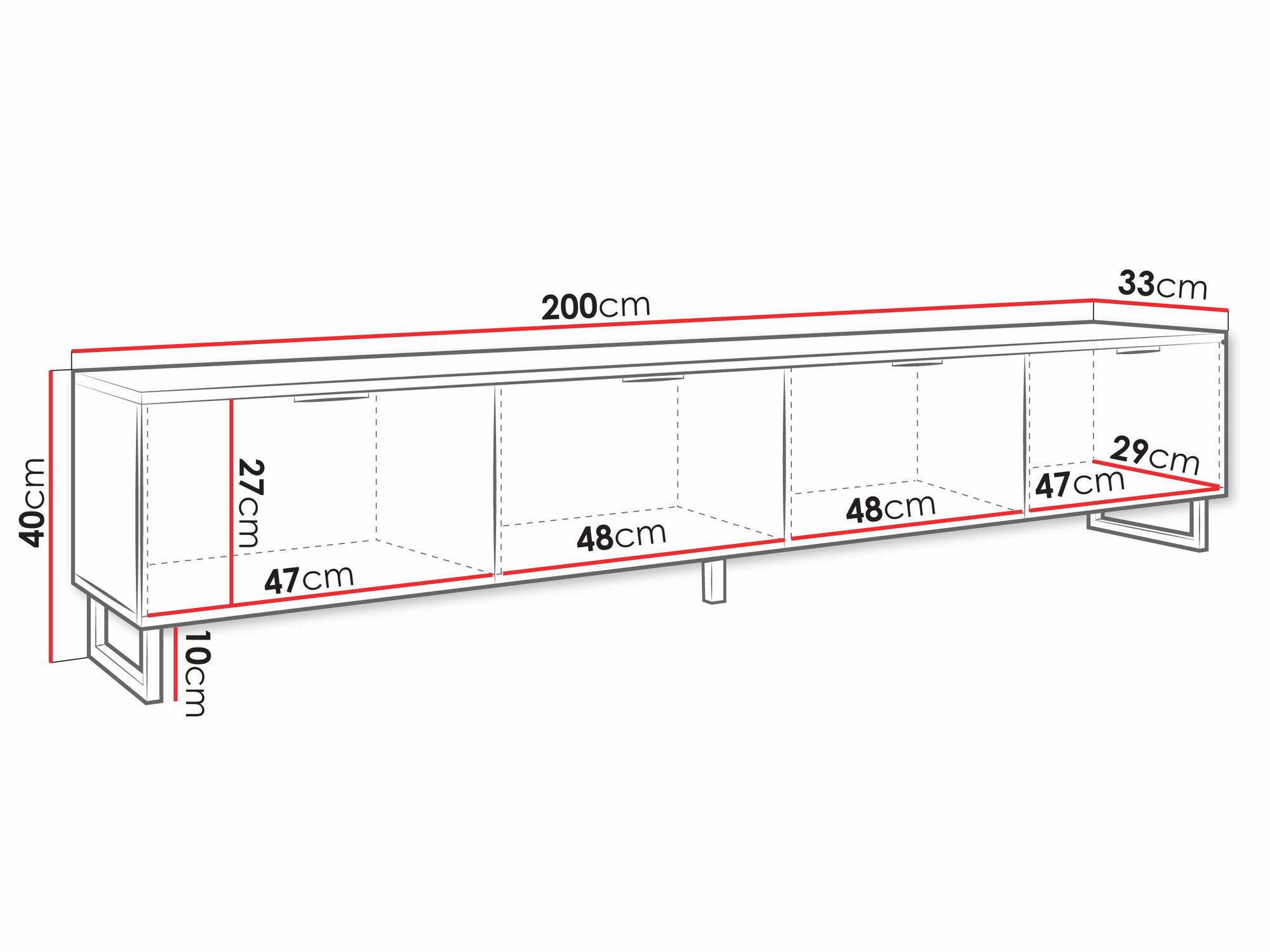 Meuble TV Scientia II (Noir + Graphite)