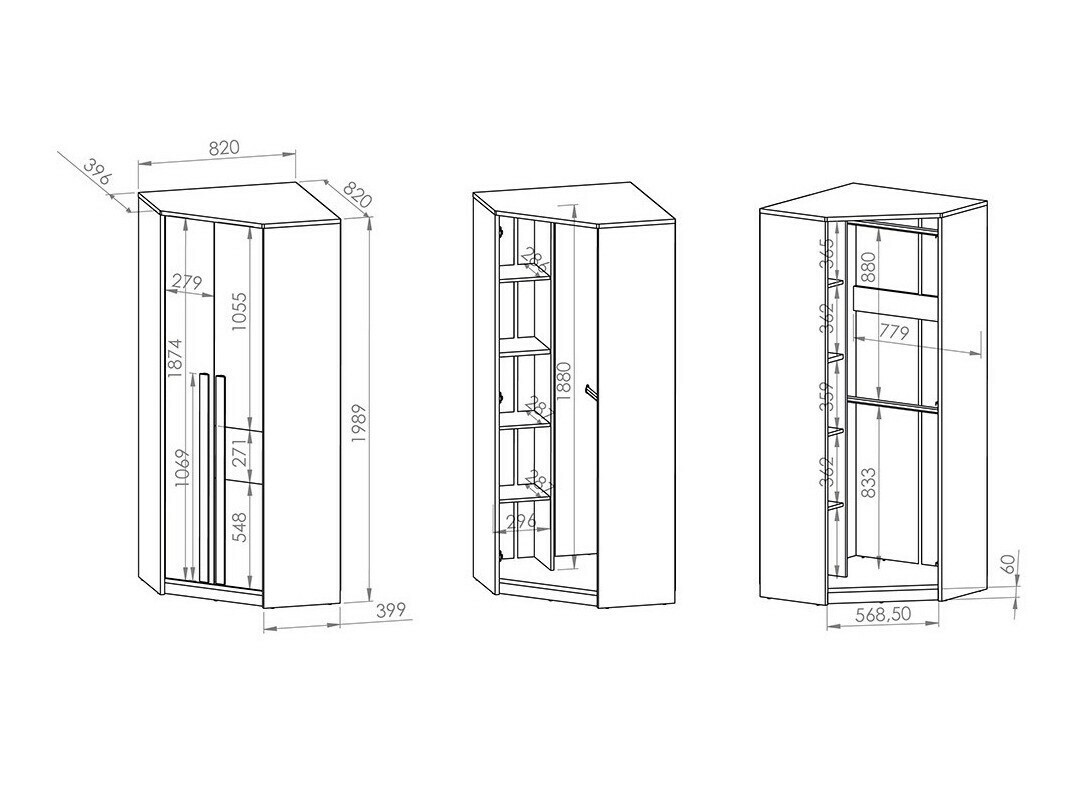 Armoire d'angle Tivruve 101
