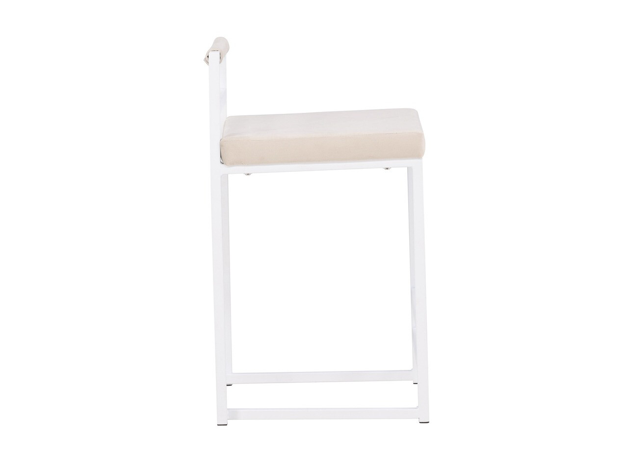 Chaise de bar mi-hauteur Dallas 4519 (Blanc + Beige)