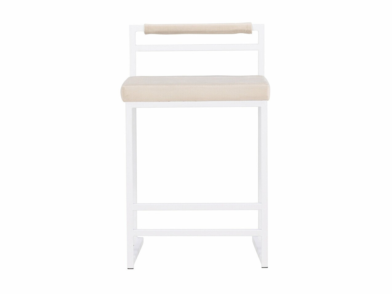 Chaise de bar mi-hauteur Dallas 4519 (Blanc + Beige)