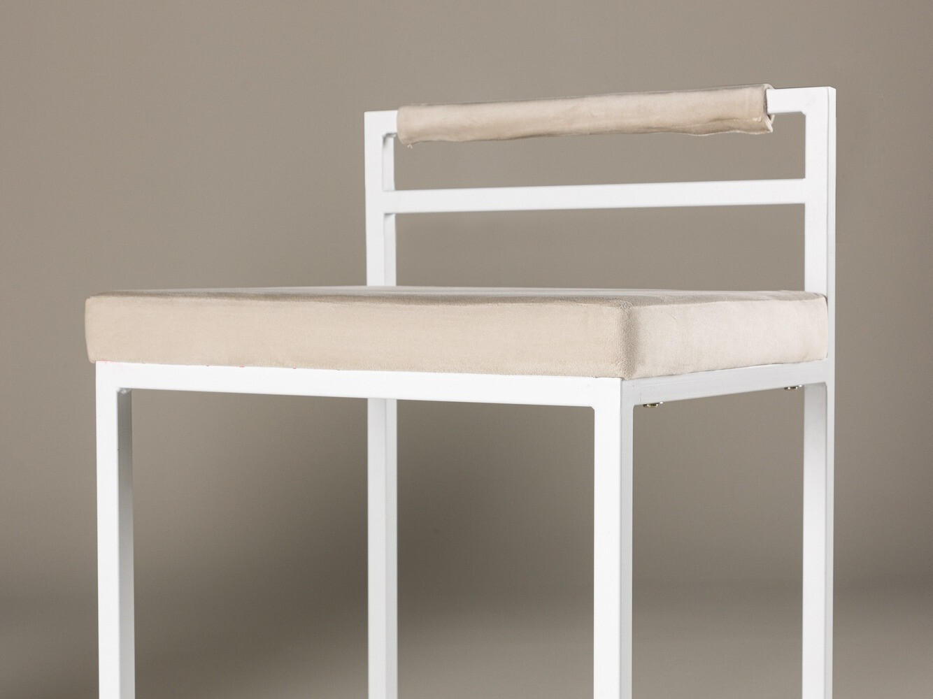 Chaise de bar mi-hauteur Dallas 4519 (Blanc + Beige)