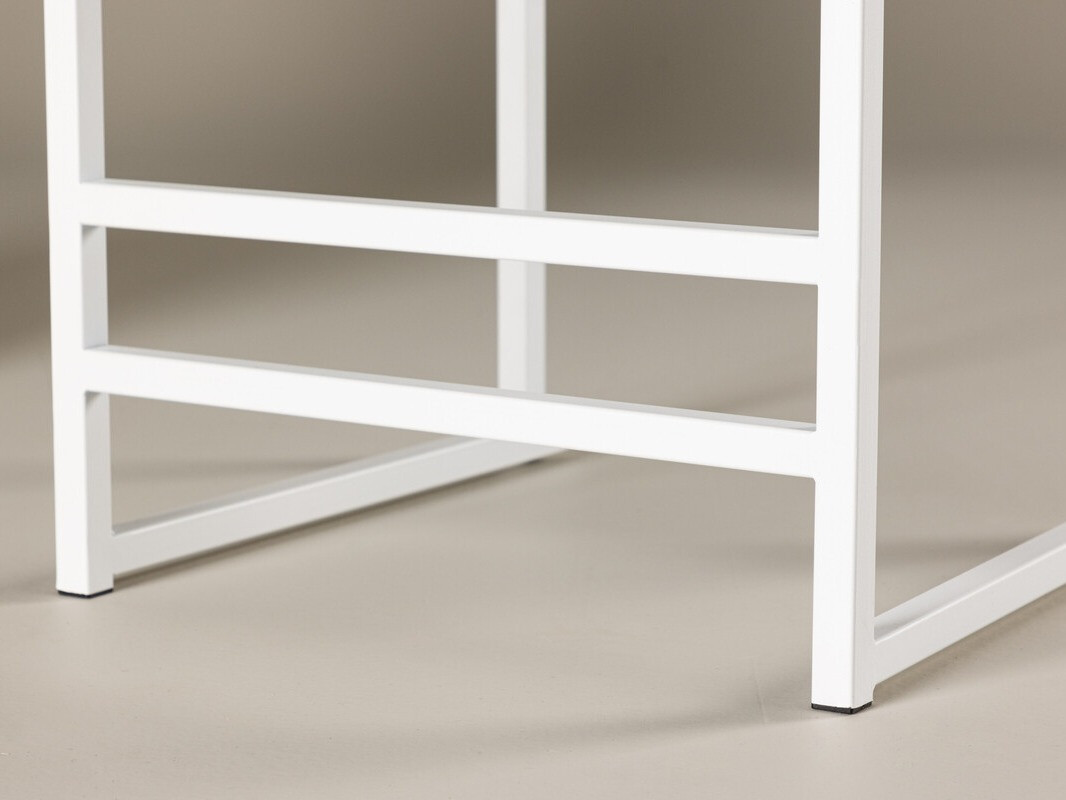 Chaise de bar mi-hauteur Dallas 4519 (Blanc + Beige)