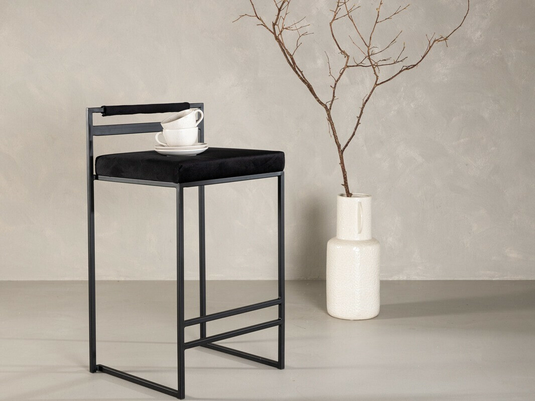 Chaise de bar mi-hauteur Dallas 4519 (Noir)