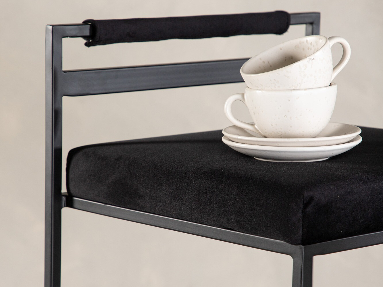 Chaise de bar mi-hauteur Dallas 4519 (Noir)