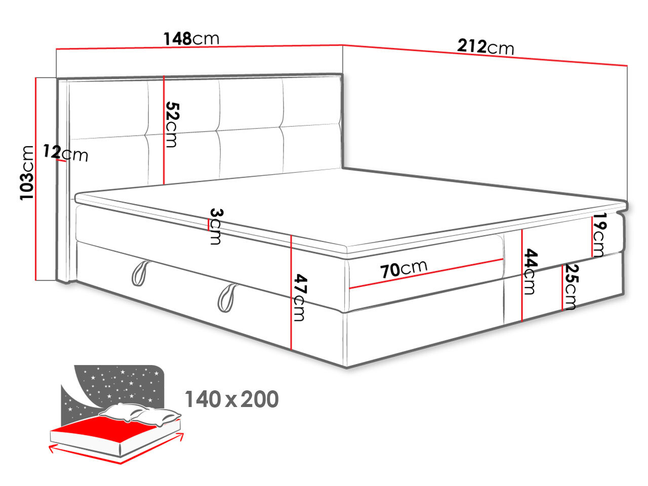 Lit boxspring ComfiDream Miraena (Soro 97)