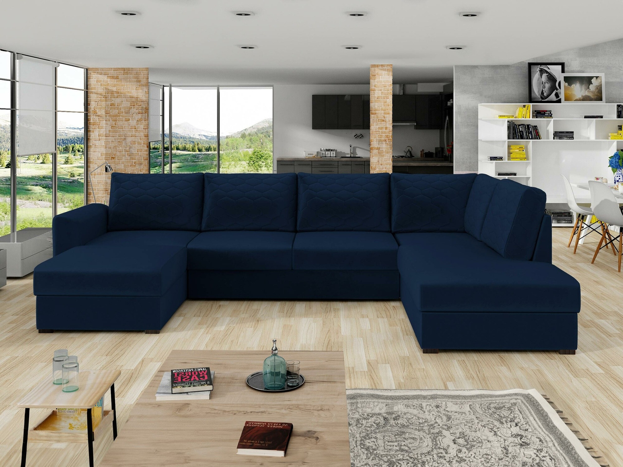 Canapé d'angle Comfivo Flumen (Magic Velvet 2216 + Magic Velvet 2216-P137)
