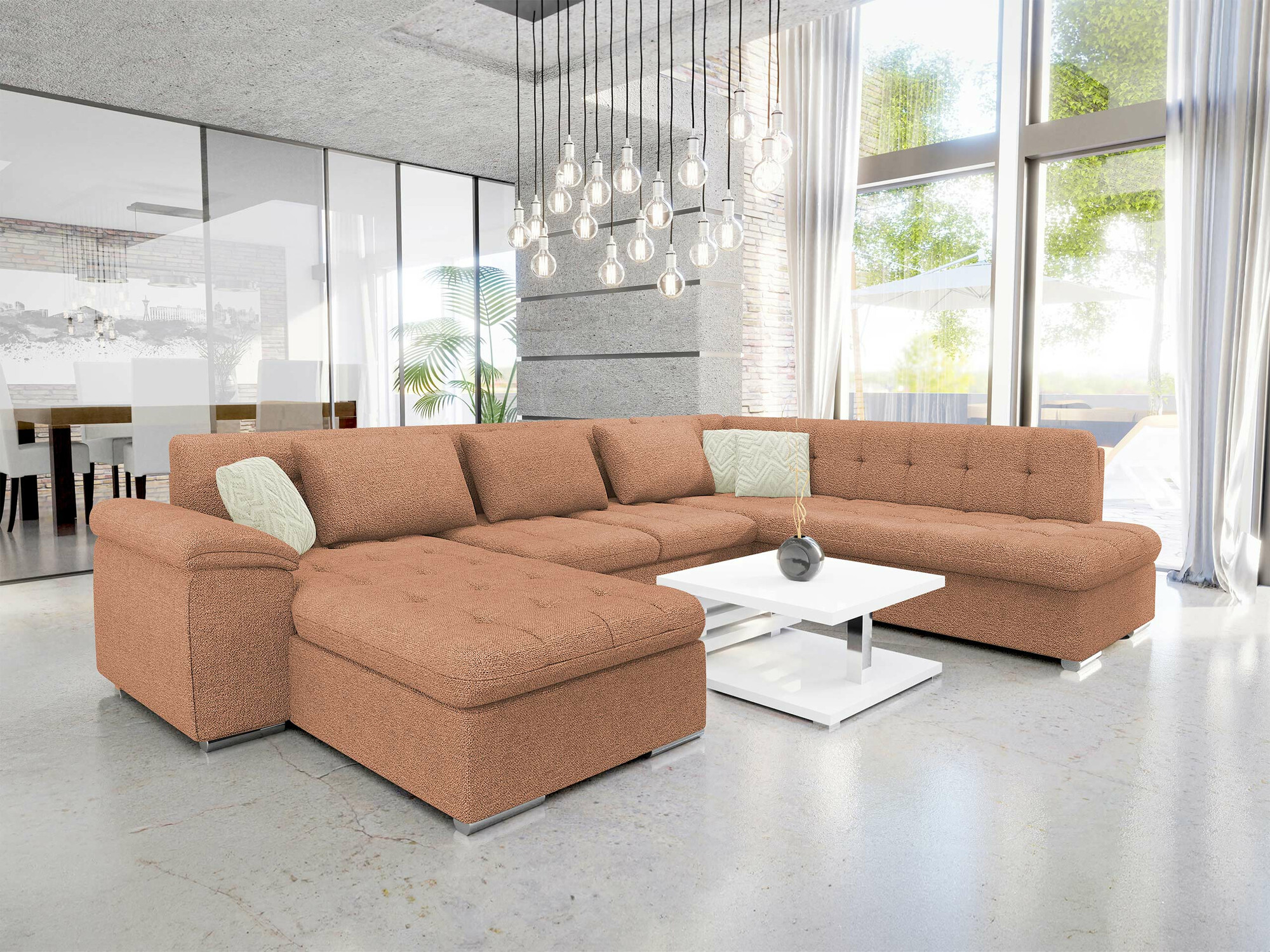 Canapé d'angle Comfivo Gemma V (Sicuro 35 + Sempre 6)