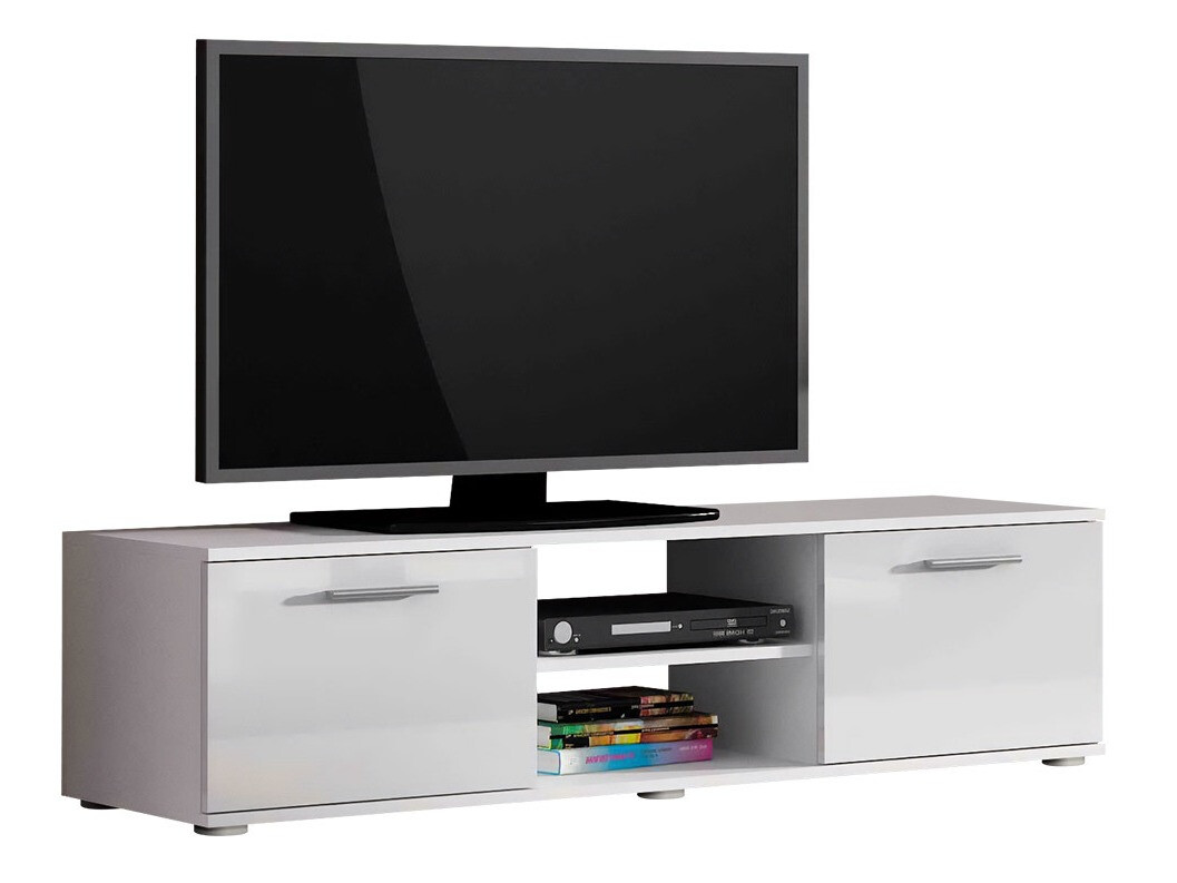 Meuble TV Tornola 100 (Blanc + Blanc brillant)
