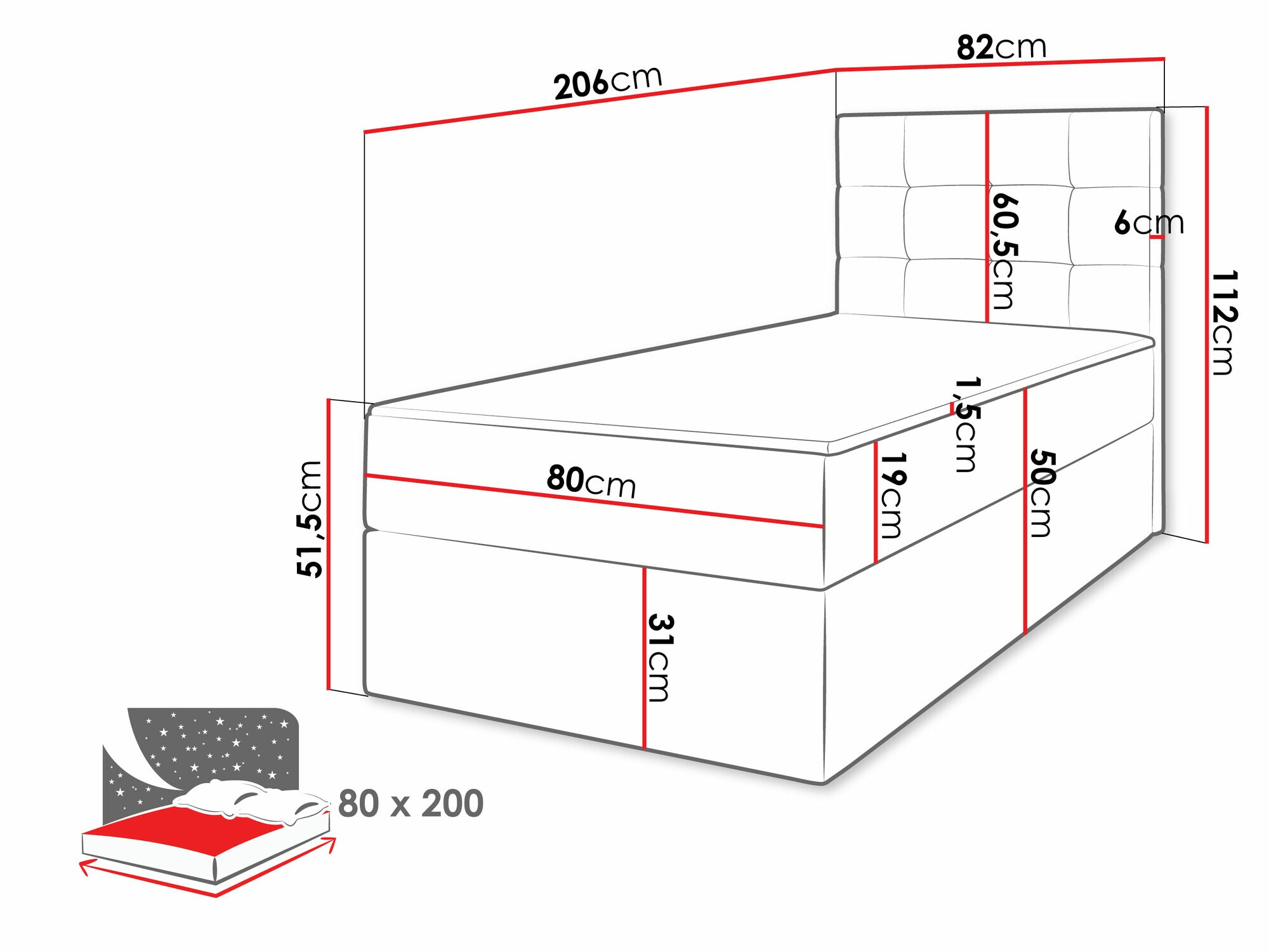 Lit boxspring Comfivo Osculum II (Muna 10)
