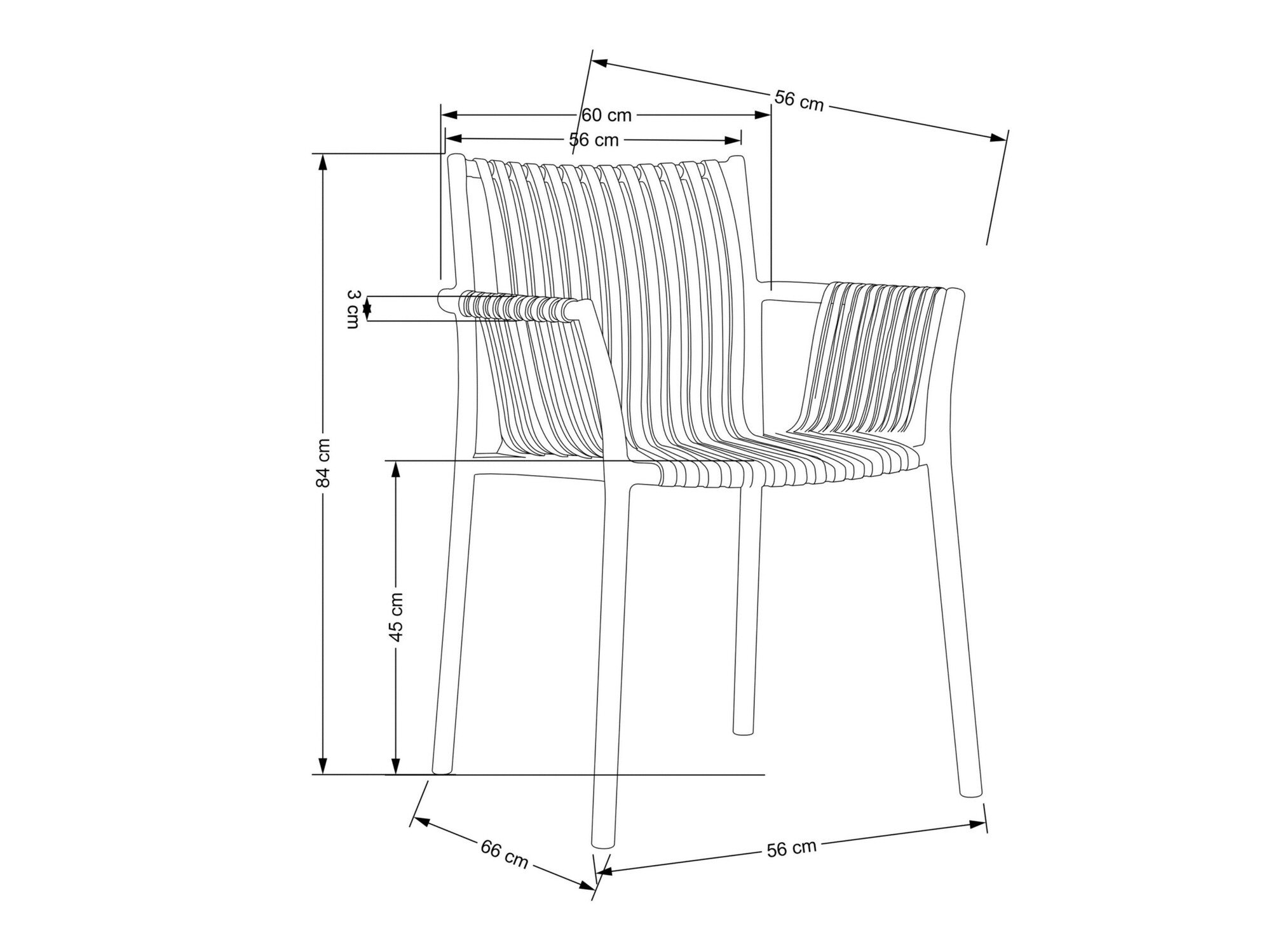 Chaise Houston 1852 (Blanc)
