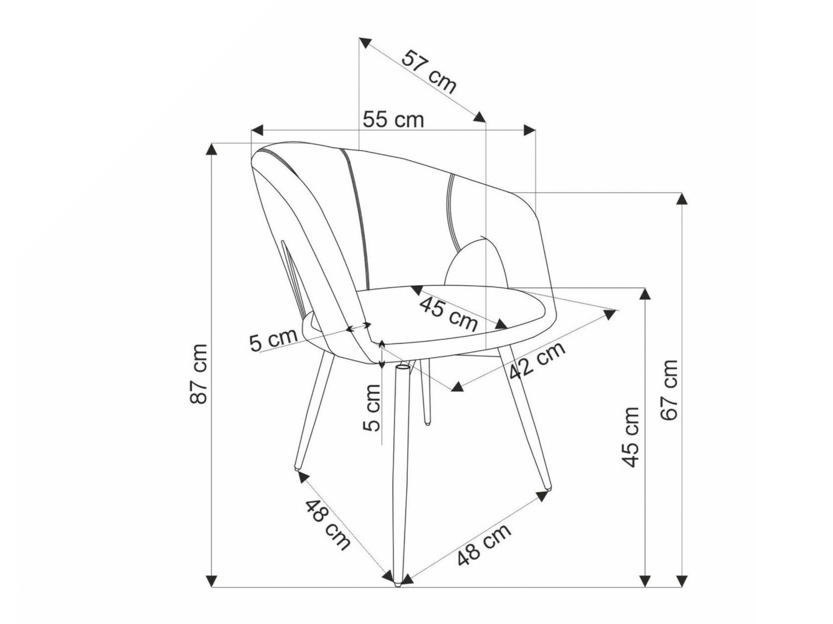 Chaise Houston 2053 (Gris)