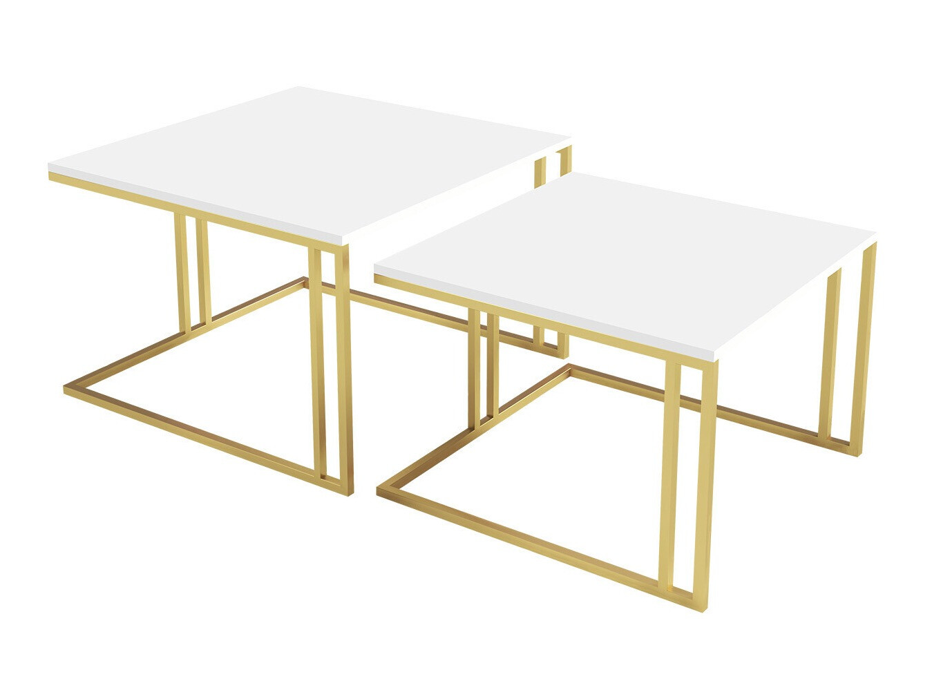 Ensemble tables basses Oswego 110 (Blanc + Doré)