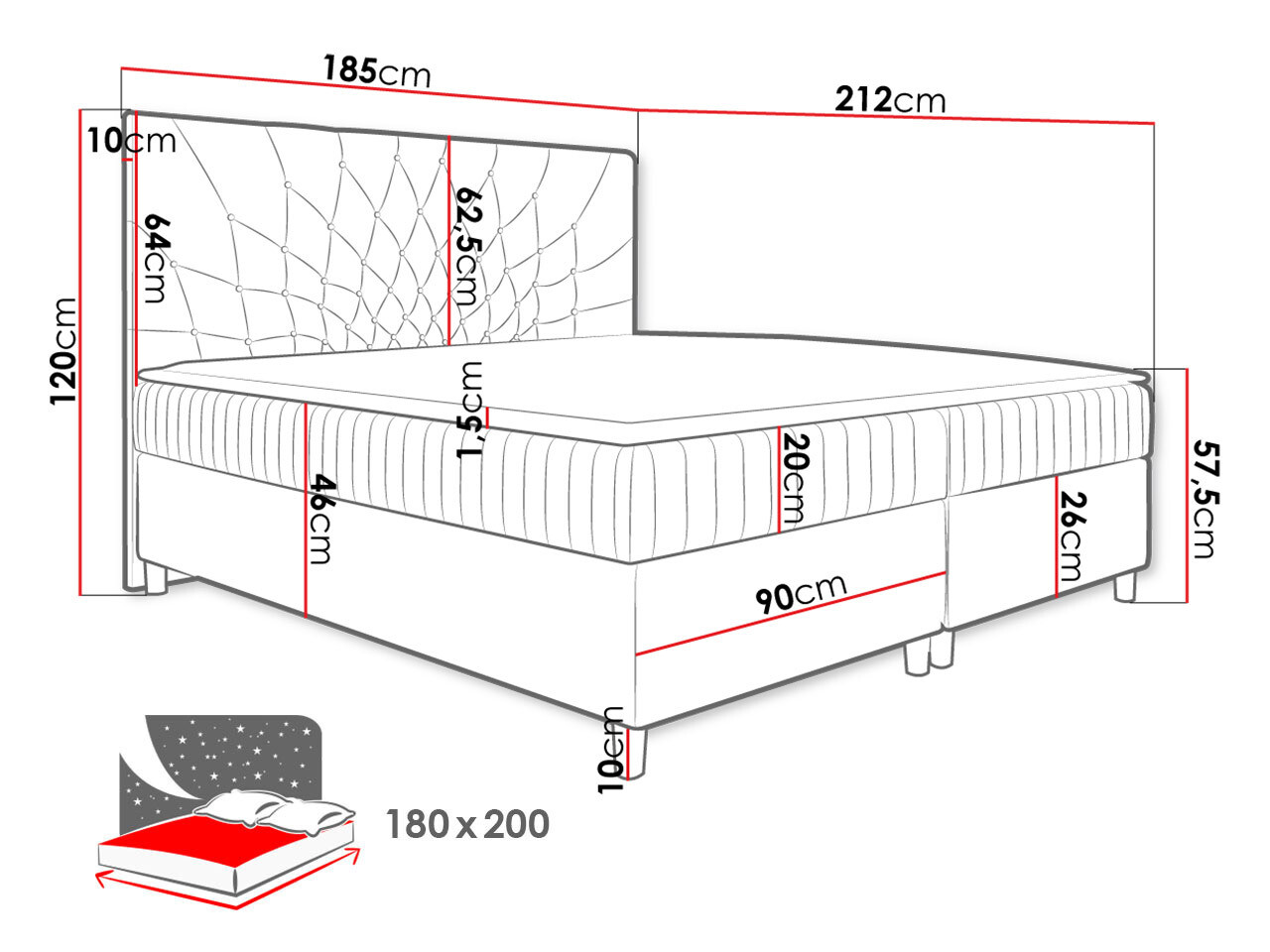 Lit boxspring Civitas (Manila 04)
