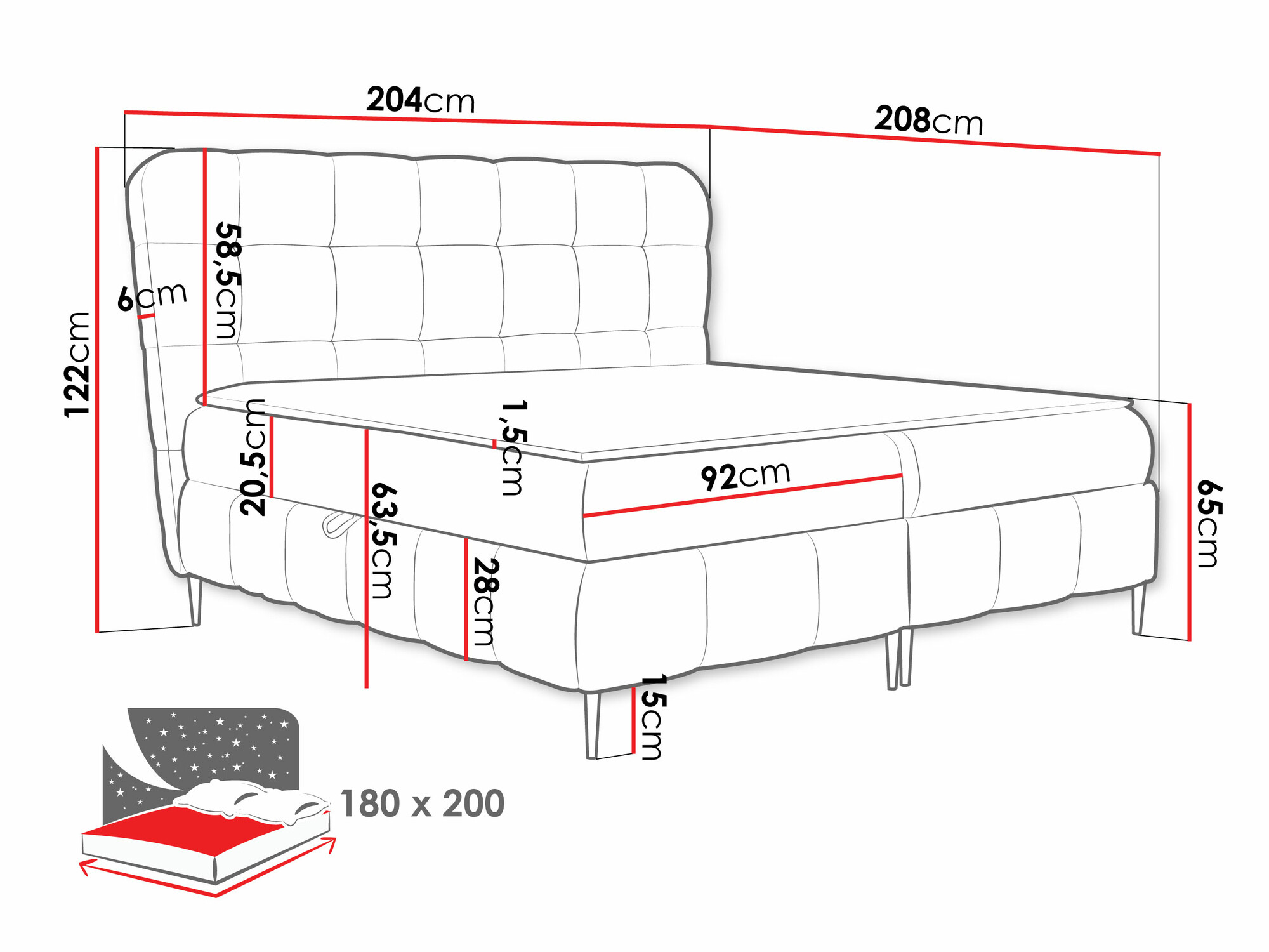 Lit boxspring Musica (Freya 210.32)