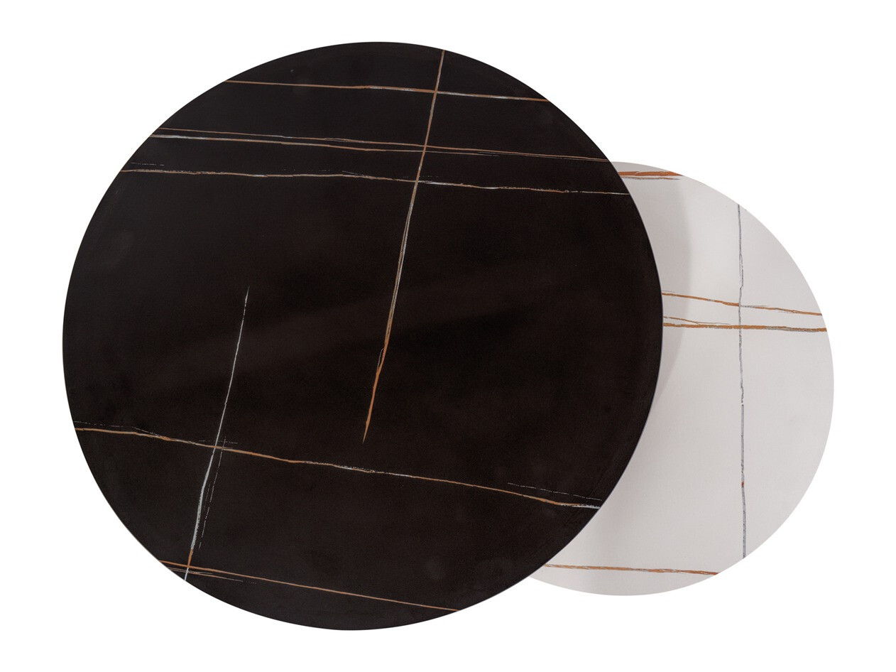 Ensemble tables basses Detroit 602 (Marbre blanc + Marbre noir)