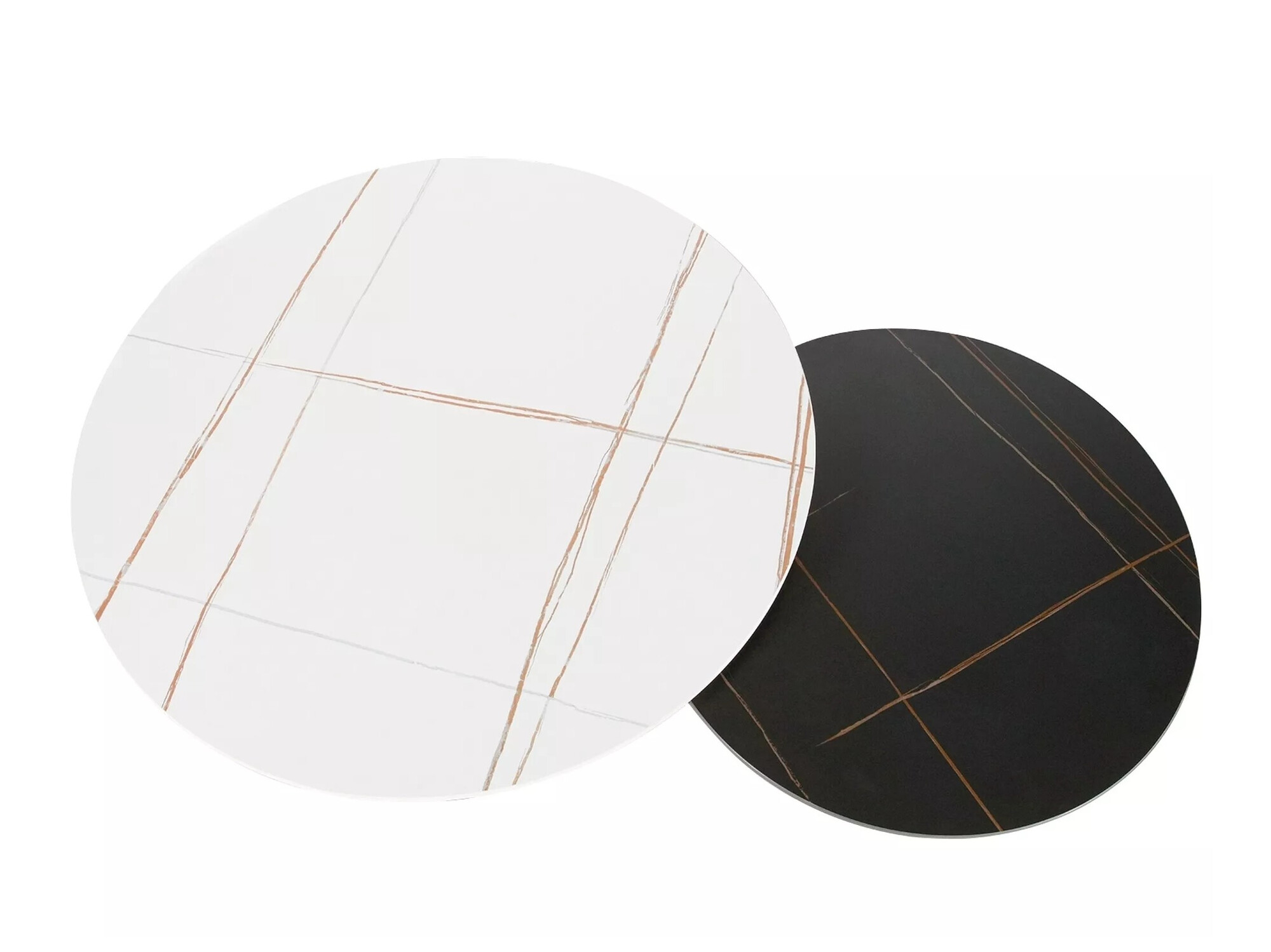 Ensemble tables basses Detroit 607 (Marbre blanc + Marbre noir)