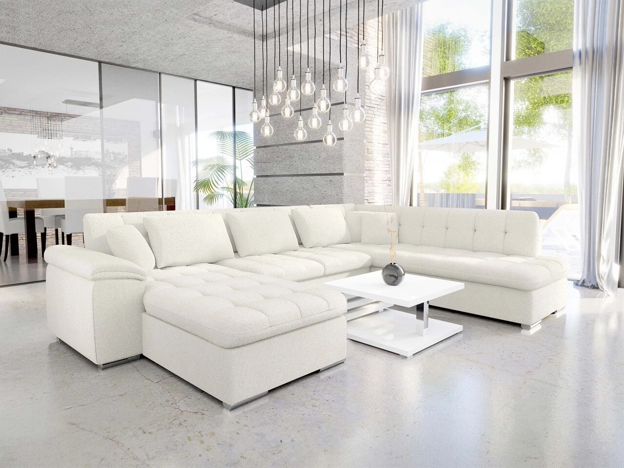Canapé d'angle Comfivo Gemma V (Boucle Baloo 2073)