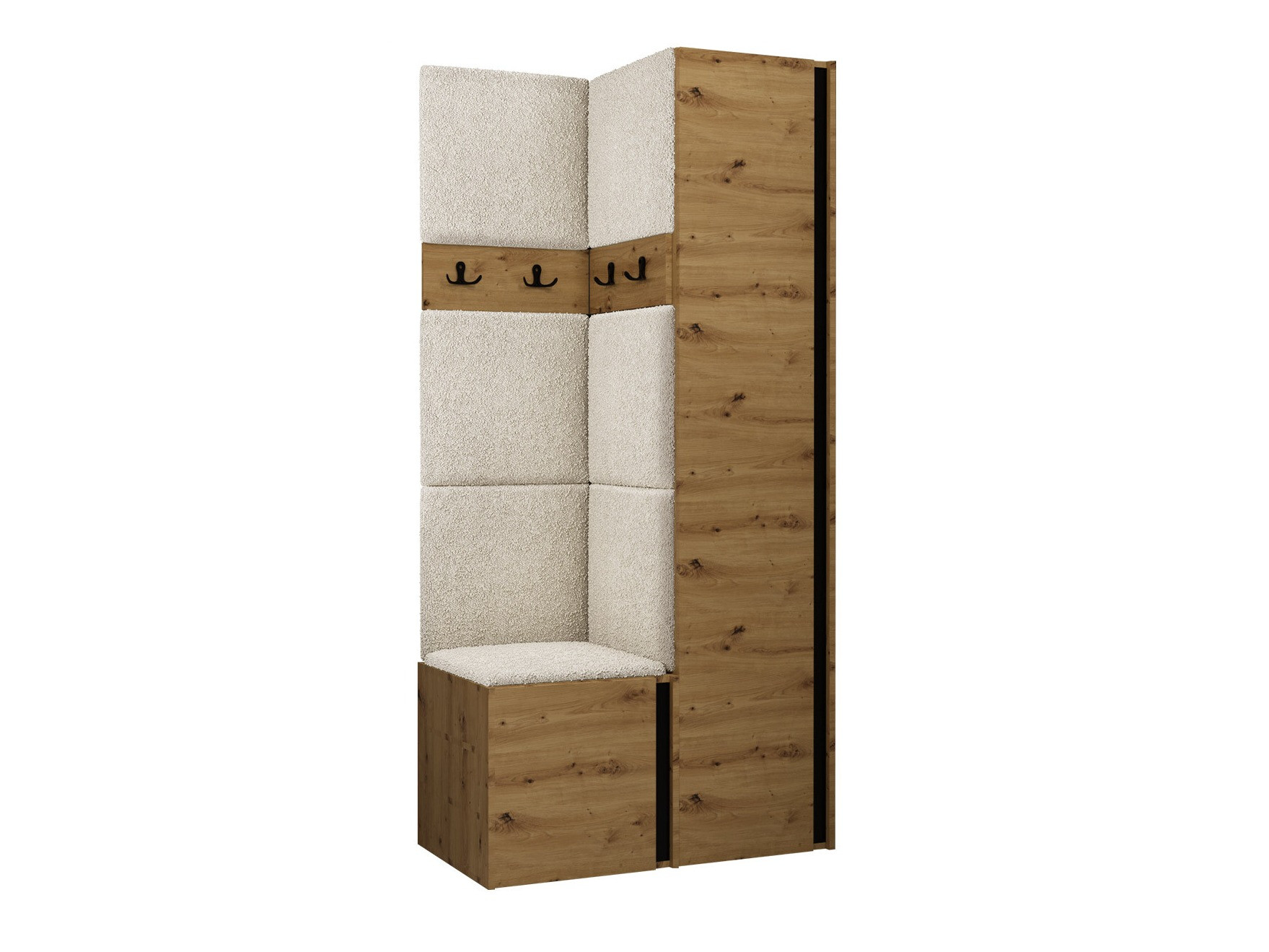 Meuble d'entrée Pinis XXIV (Chêne Artisan + Noir)