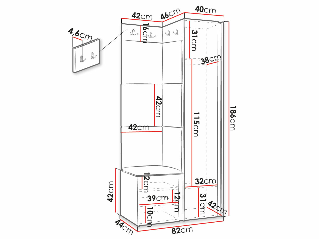 Meuble d'entrée Hartford 381 (Abriamo 03)