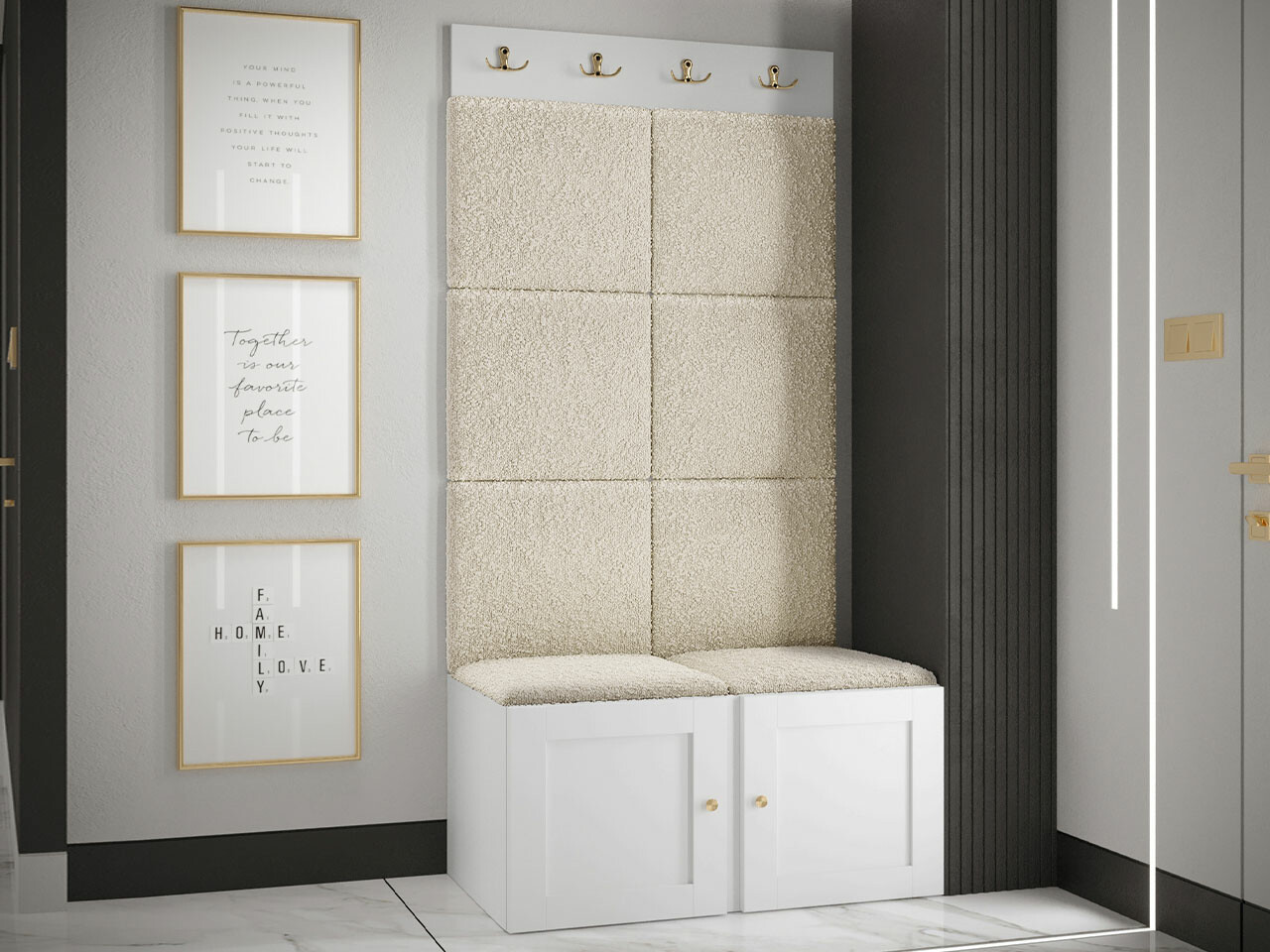 Meuble d'entrée Hartford 375 (Blanc)