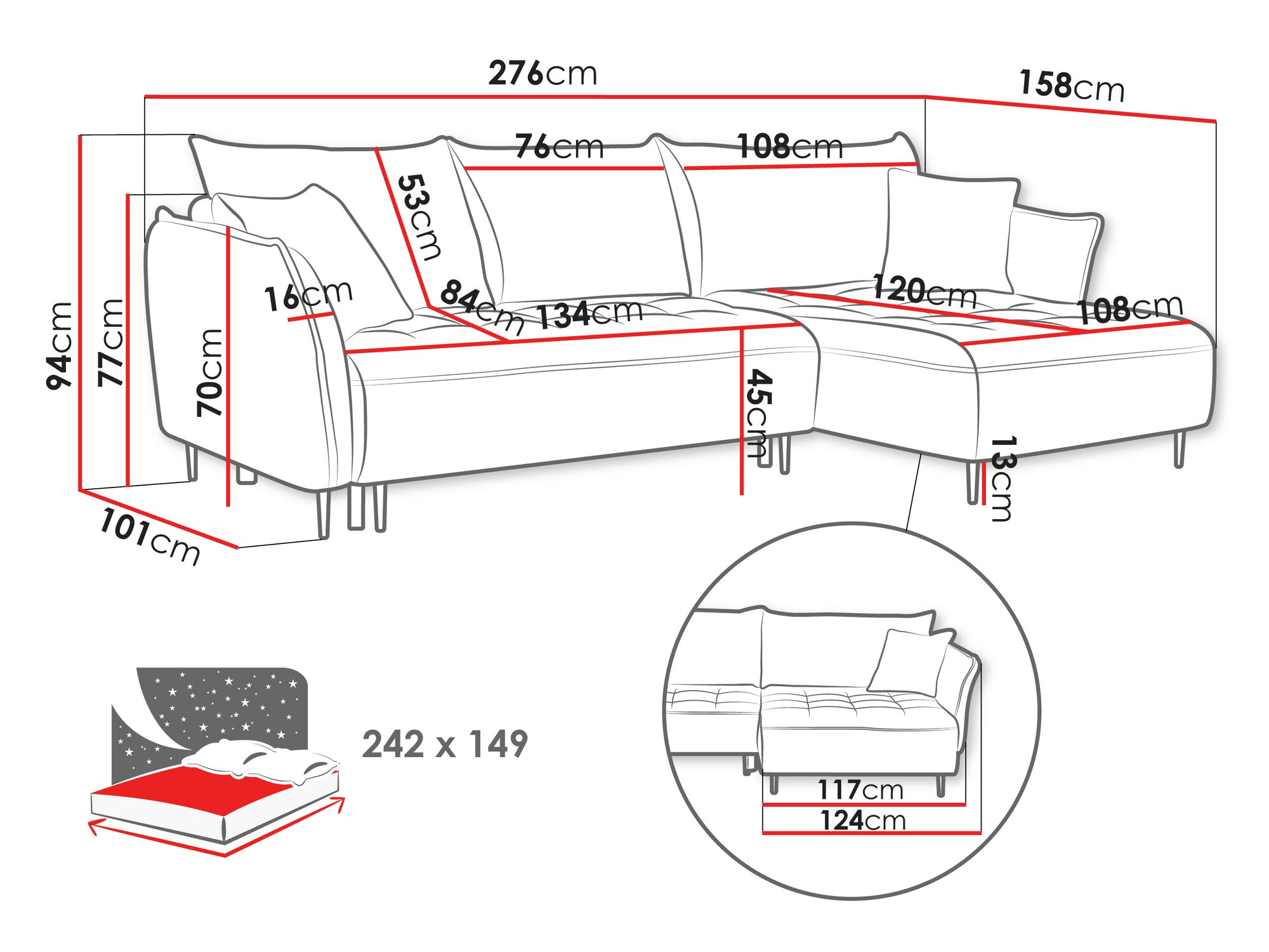 Canapé d'angle TrendyNest Cervon (Onega 15)