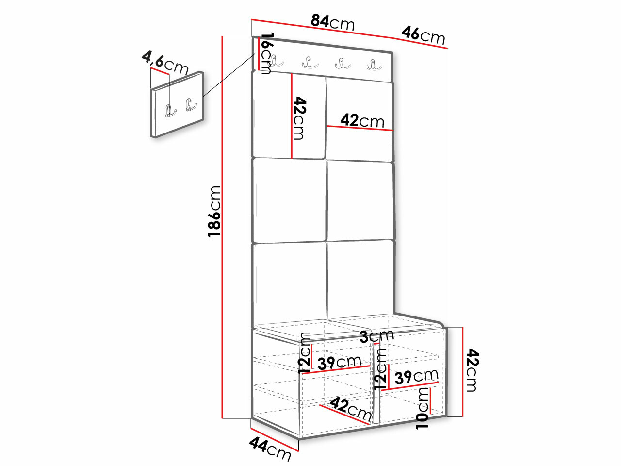 Meuble d'entrée Hartford 383 (Abriamo 03)