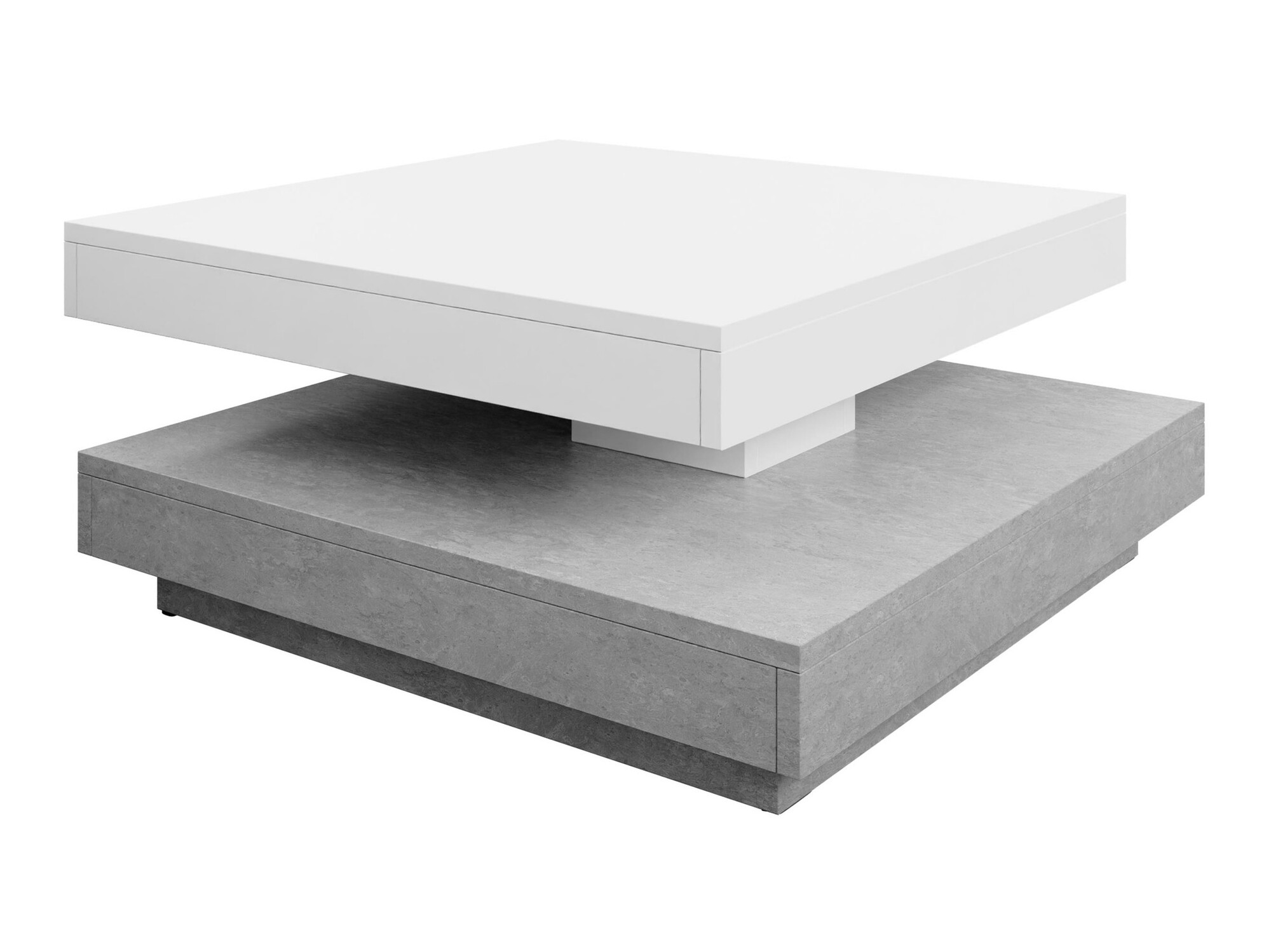 Table basse transformable Comfivo Pisces (Béton + Blanc)
