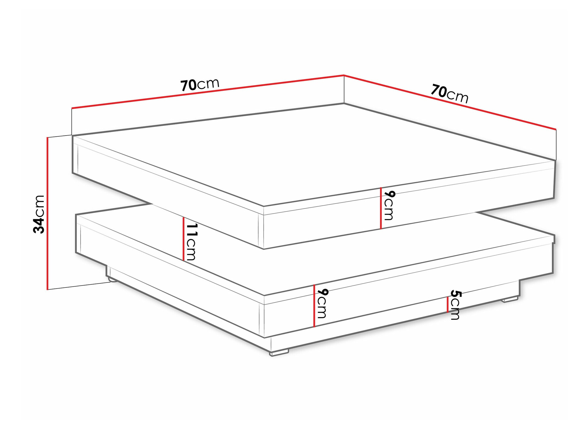 Table basse transformateur Comfivo Pisces (Cachemire)