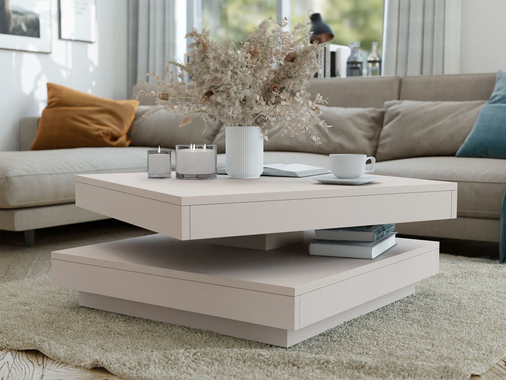 Table basse transformateur Comfivo Pisces (Cachemire)