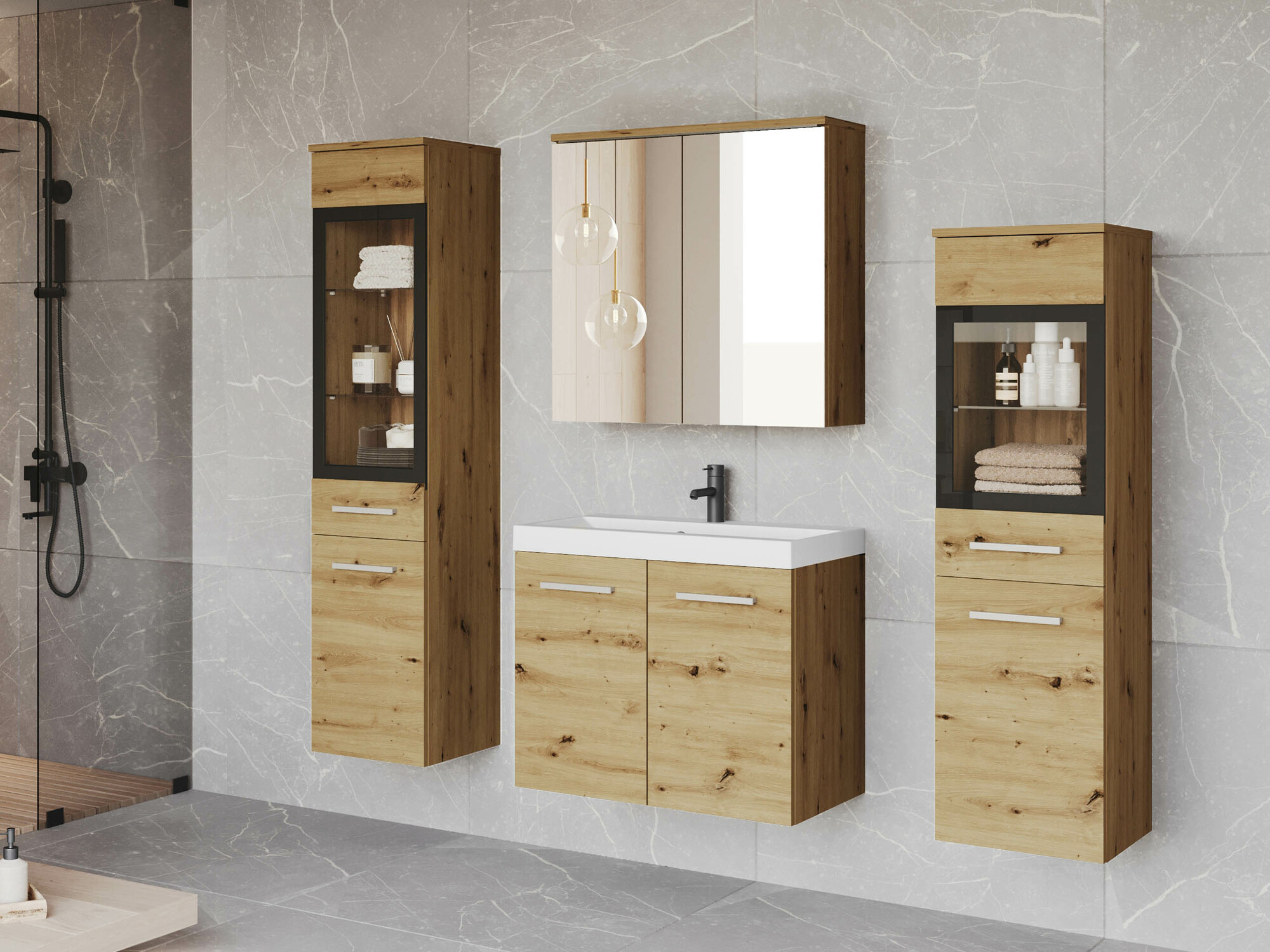 Ensemble de salle de bain Scientia III (Chêne Artisan)