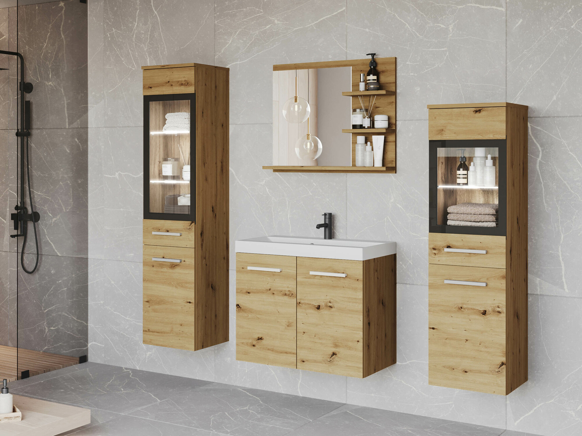 Ensemble de salle de bain Scientia IV (Chêne Artisan)