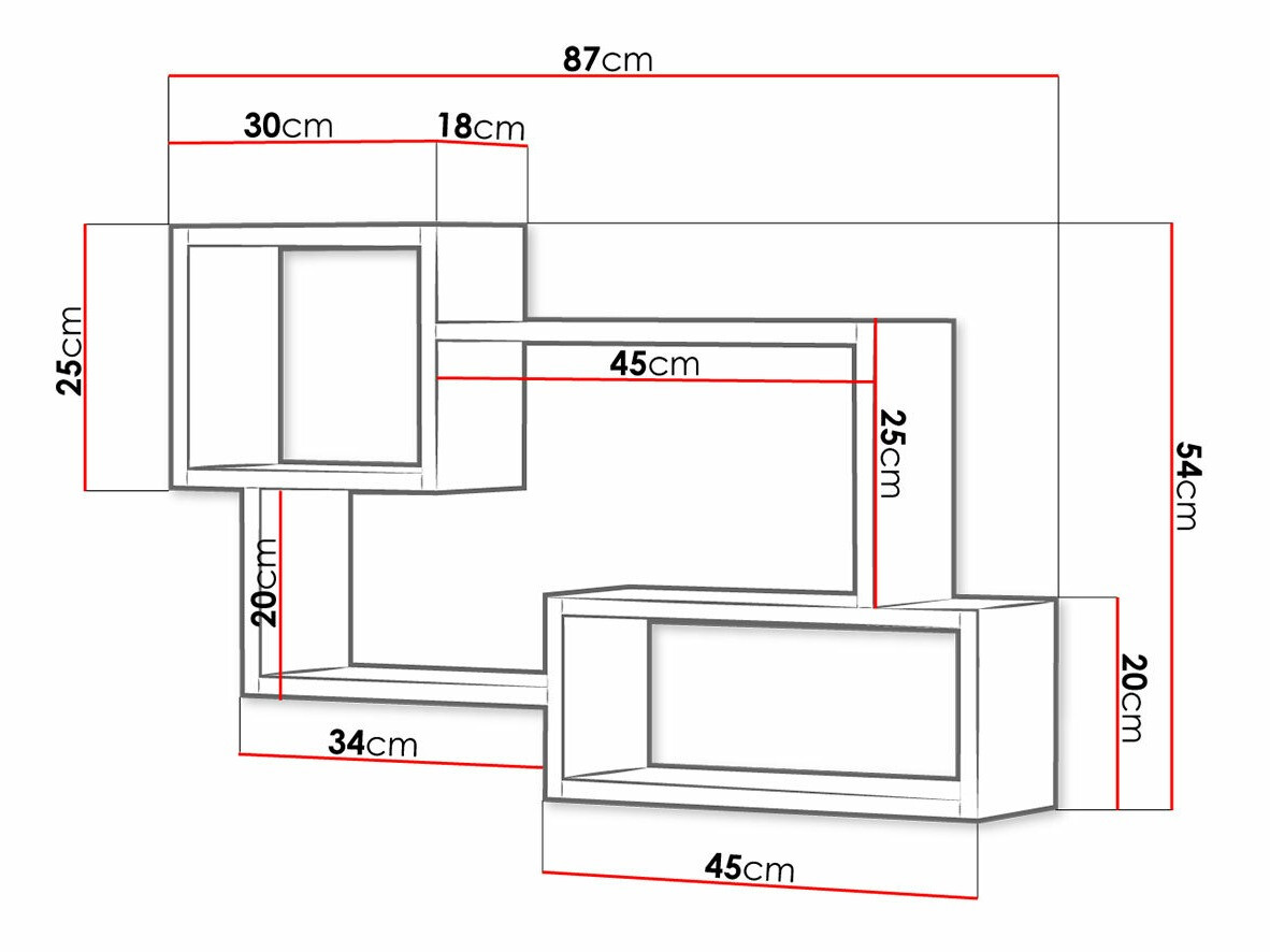 Étagère murale Sarasota 106 (Béton + Blanc)