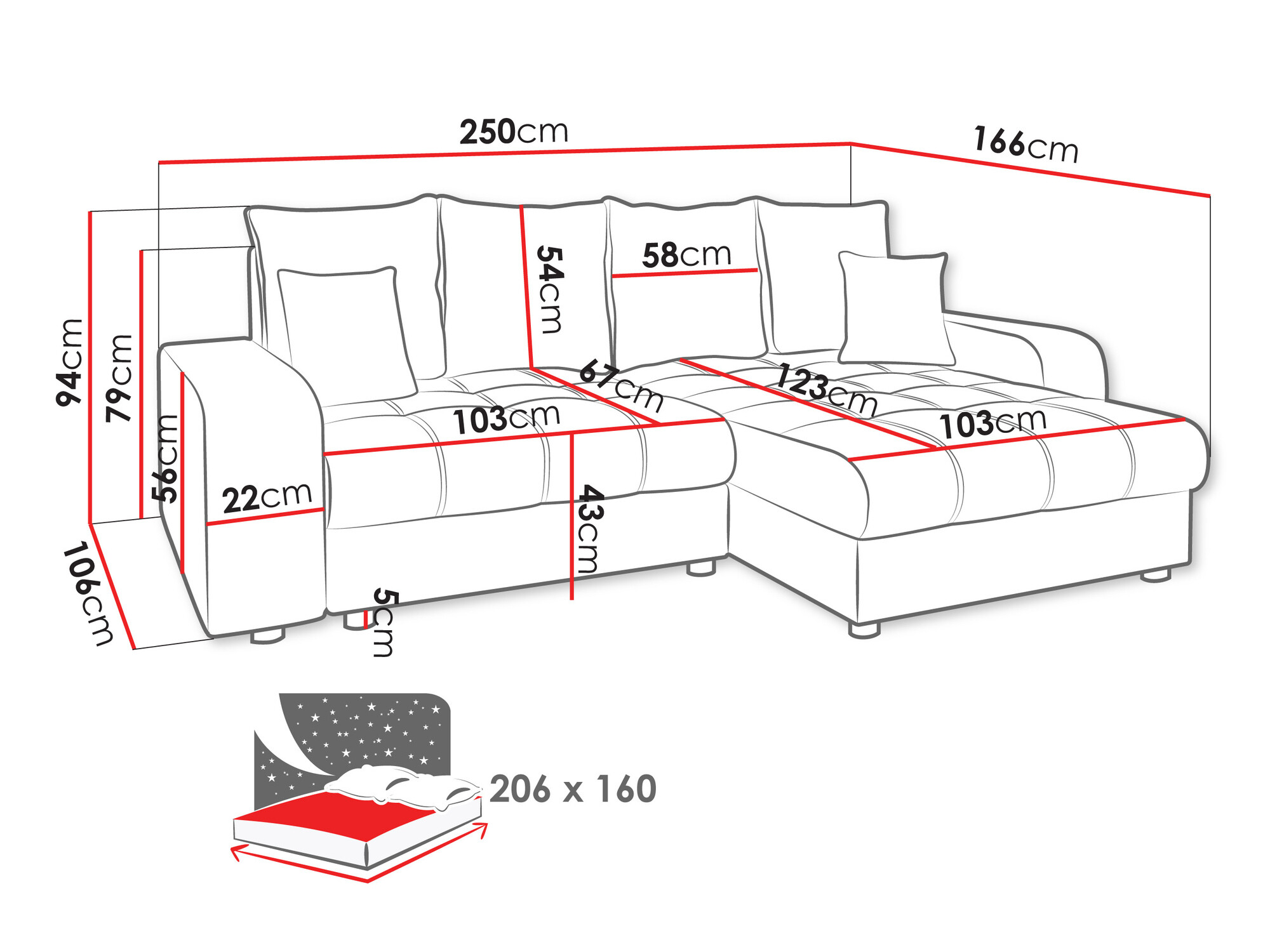 Canapé d'angle Sanford 102 (Neve 03)