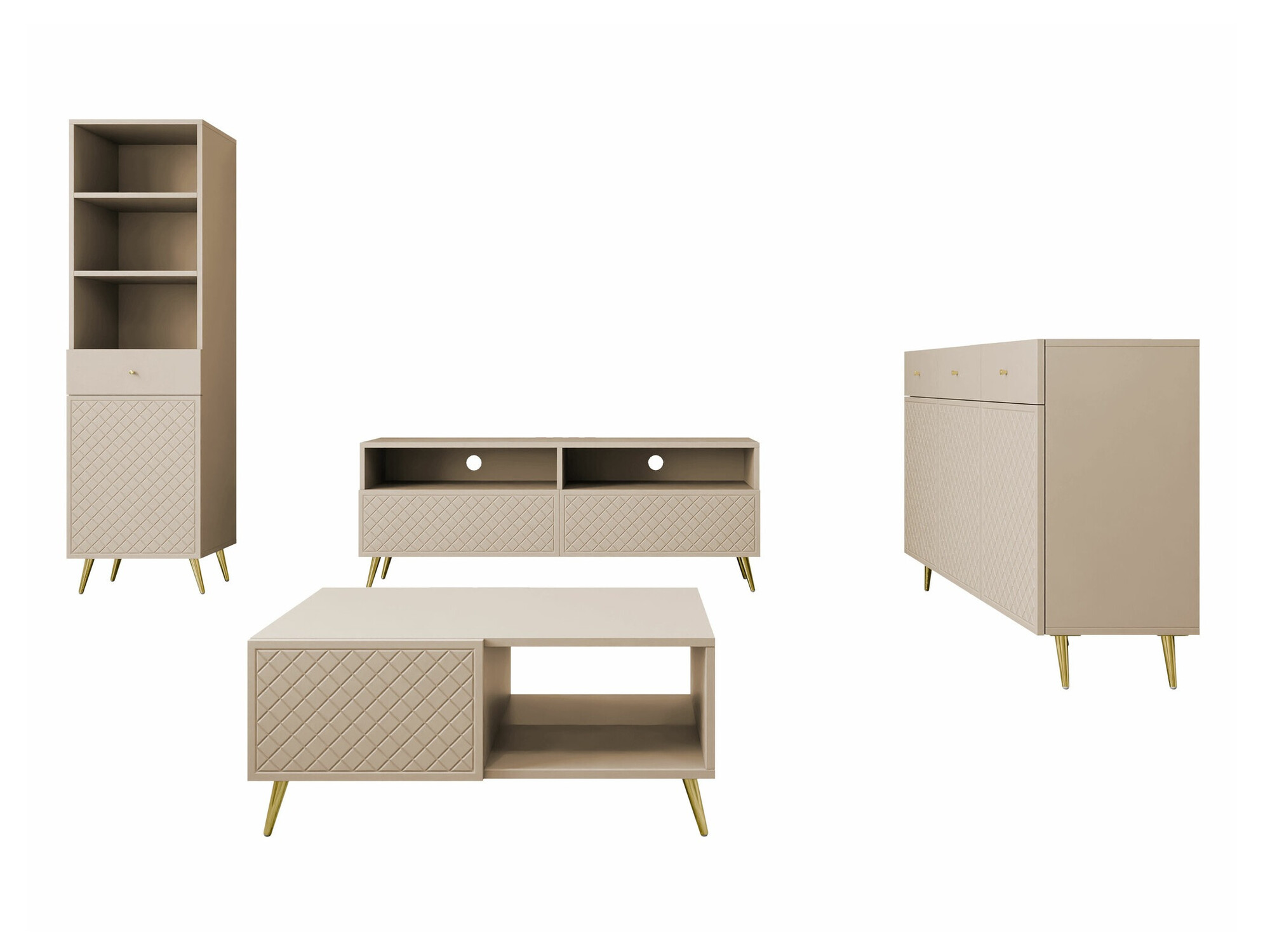 Ensemble de salon Comfivo Nuromo 108 (Beige)