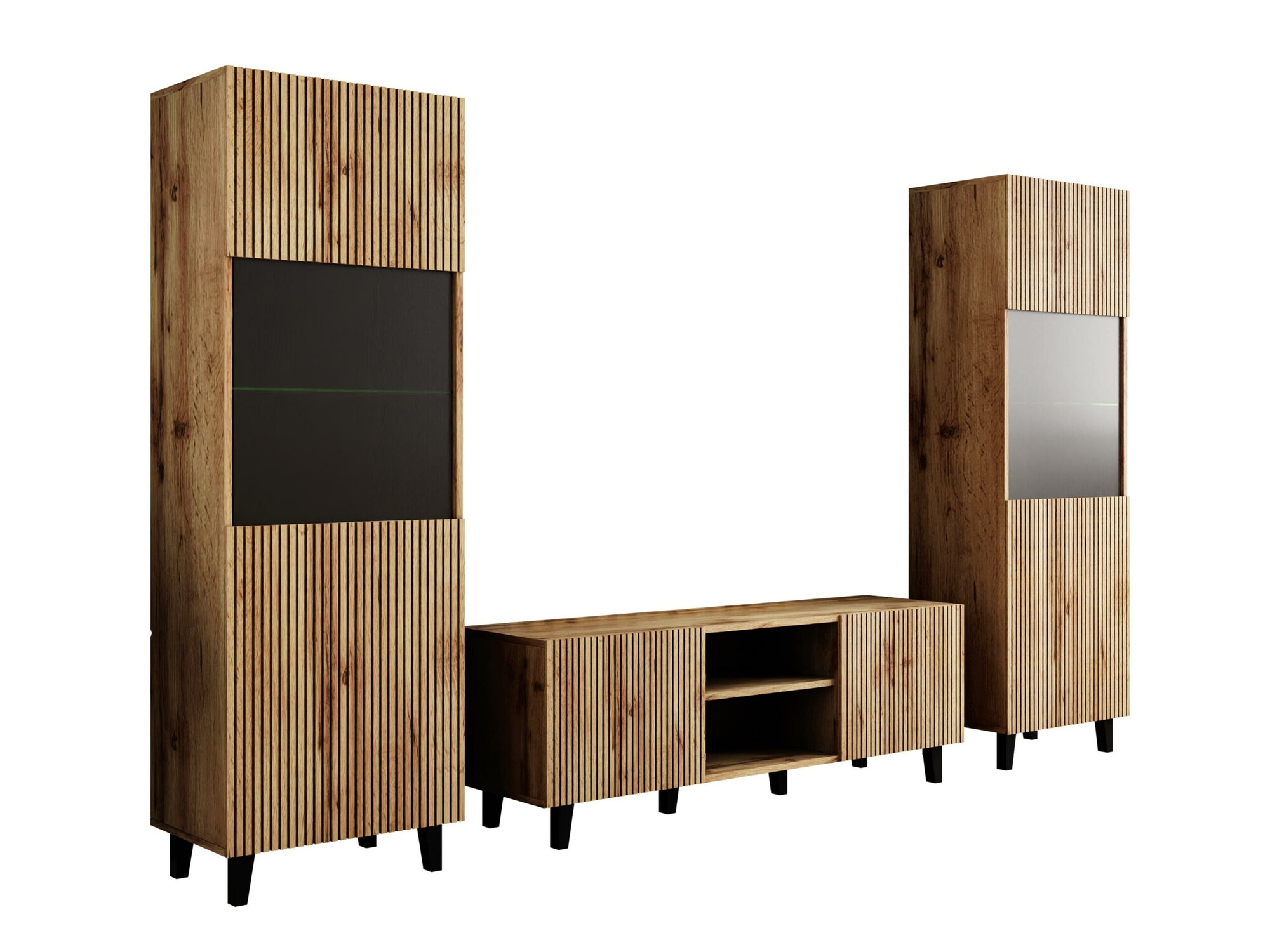 Ensemble de salon Comes (Chêne wotan)