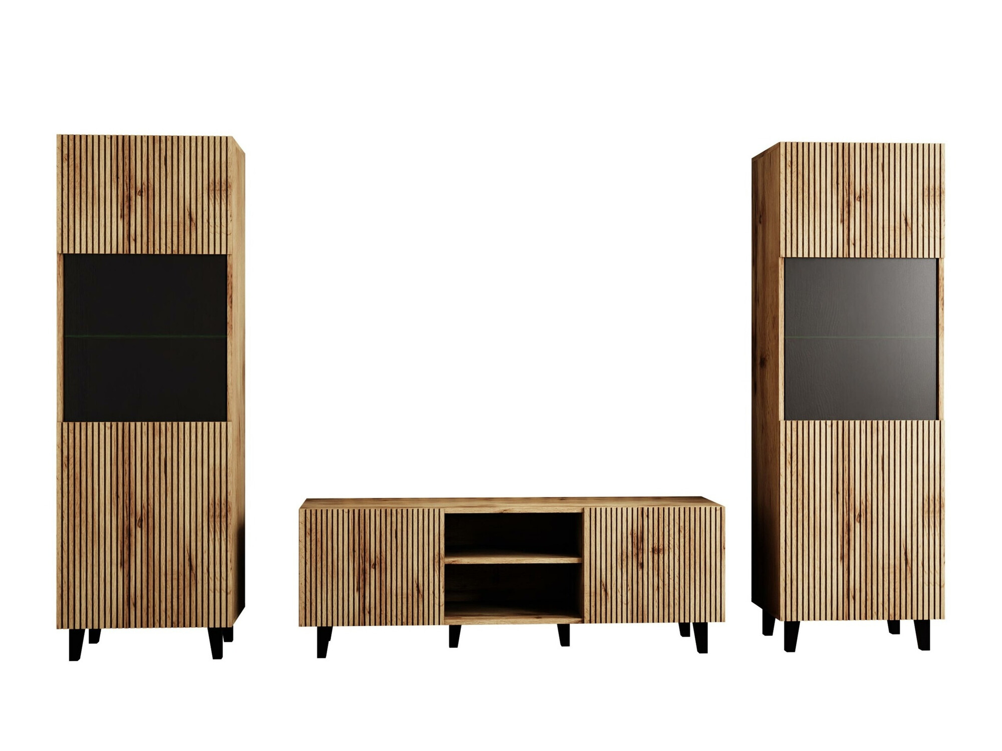 Ensemble de salon Comes (Chêne wotan)