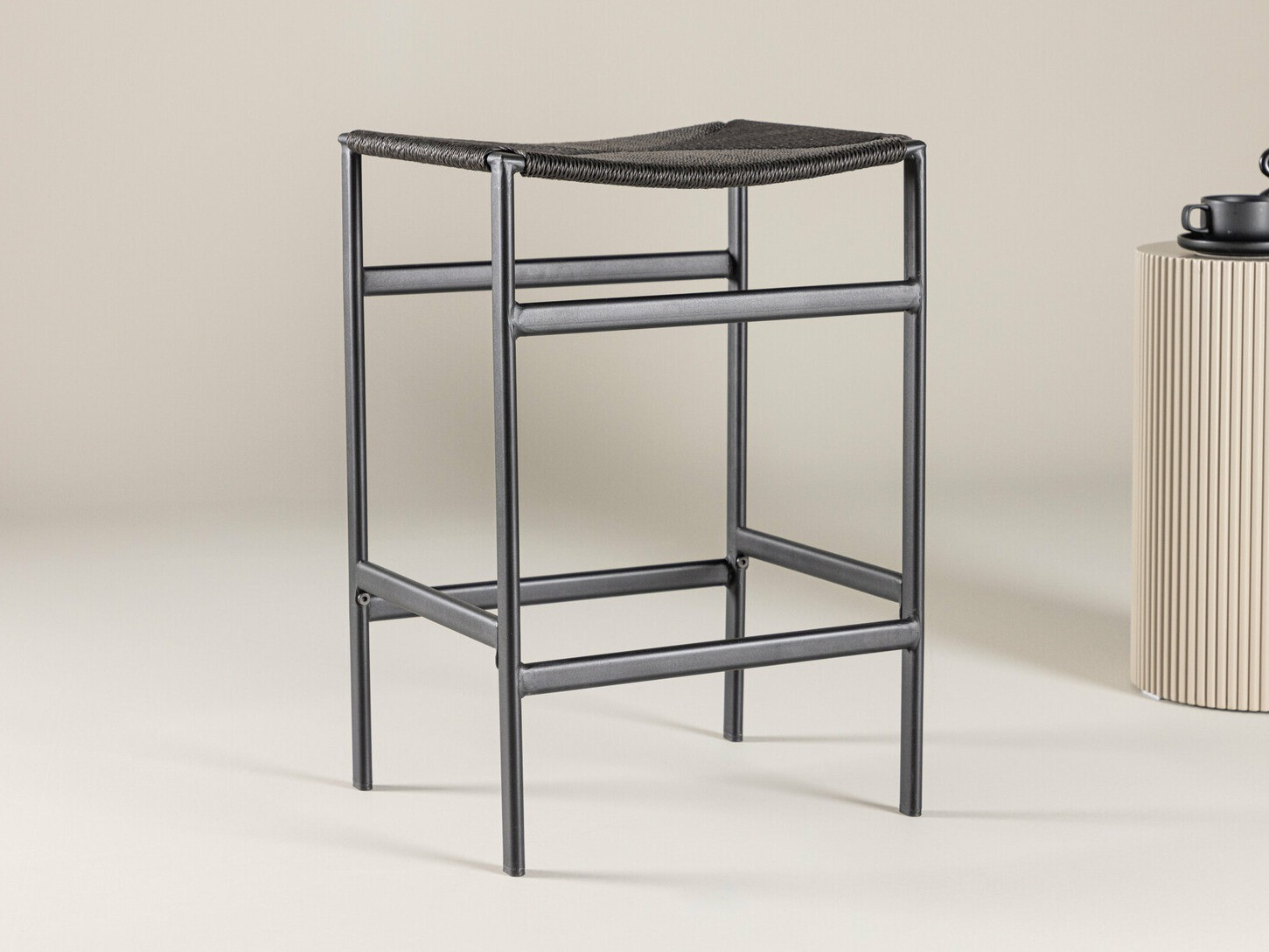 Chaise de bar mi-hauteur Dallas 4564 (Noir)