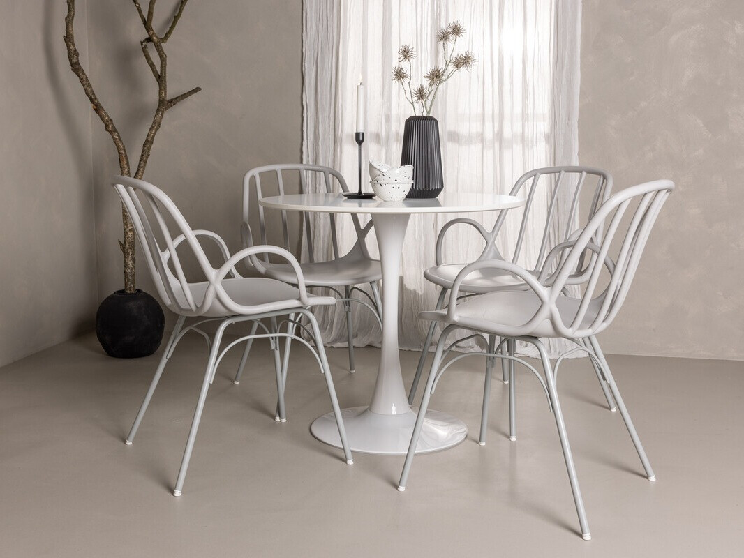 Salle à manger complète Dallas 4588 (Gris clair)