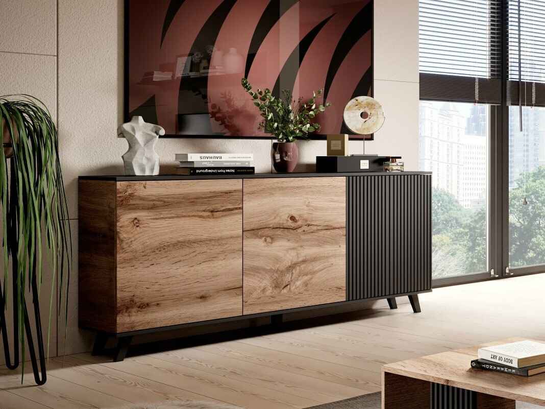 Buffet Luelia 120 (Noir + Chêne wotan)