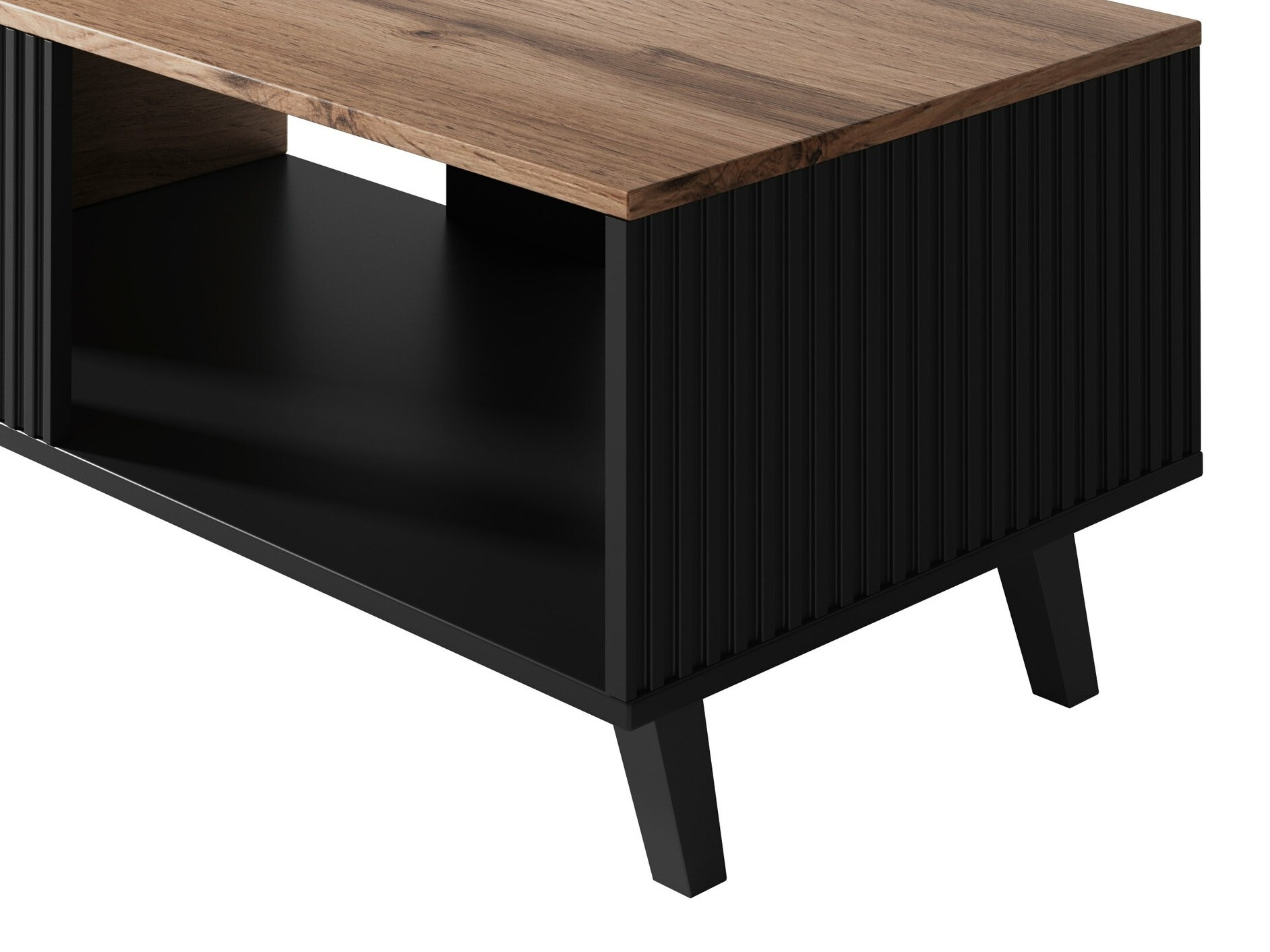 Table basse Luelia 118 (Noir + Chêne wotan)