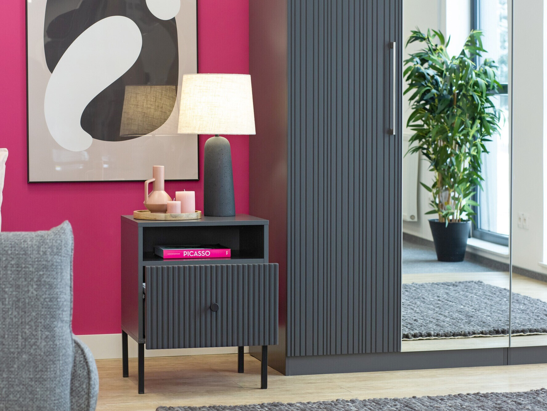 Table de chevet Etliva 106 (Anthracite)