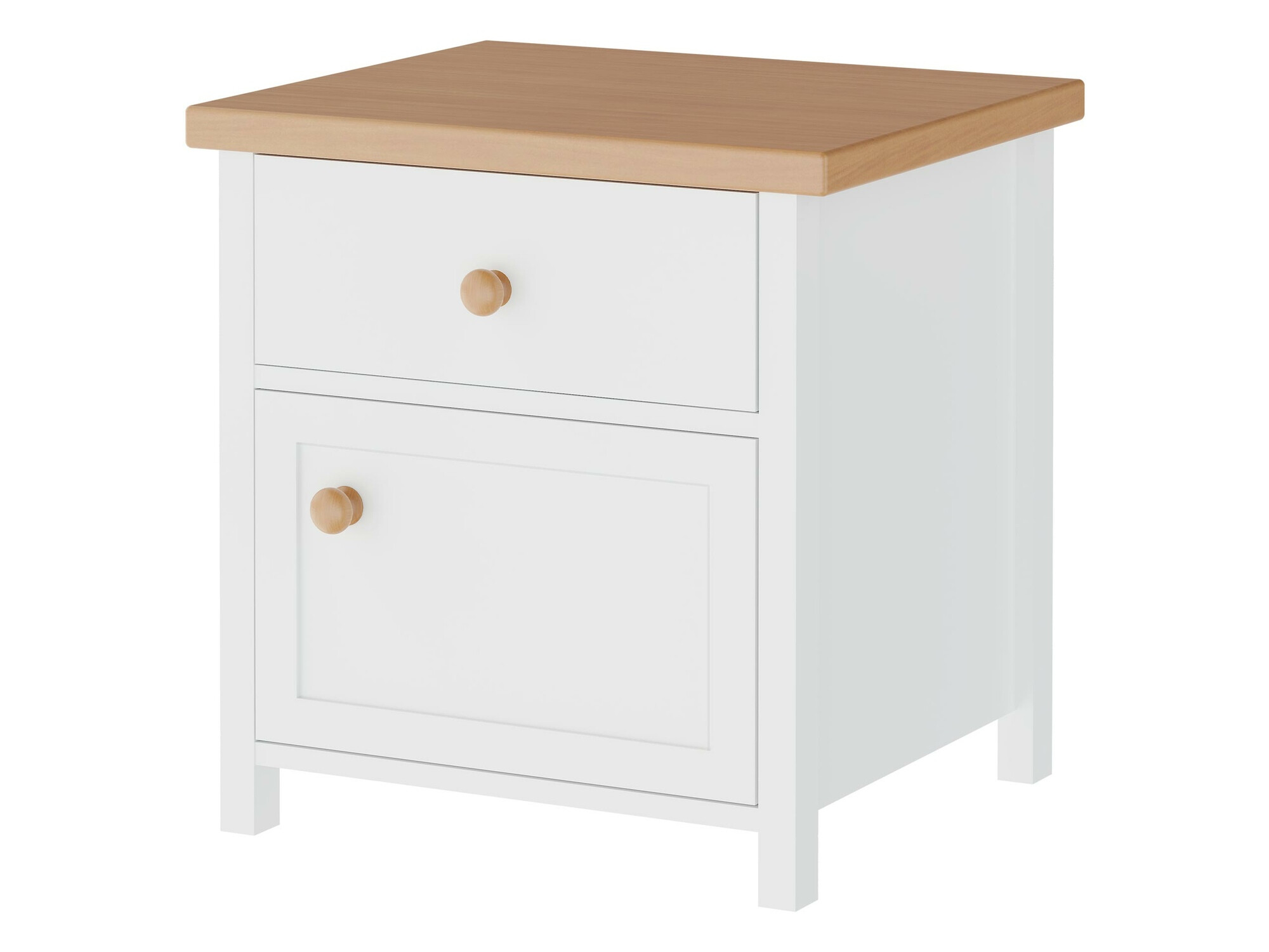 Table de chevet Romelbo 138 (Blanc + Chêne)
