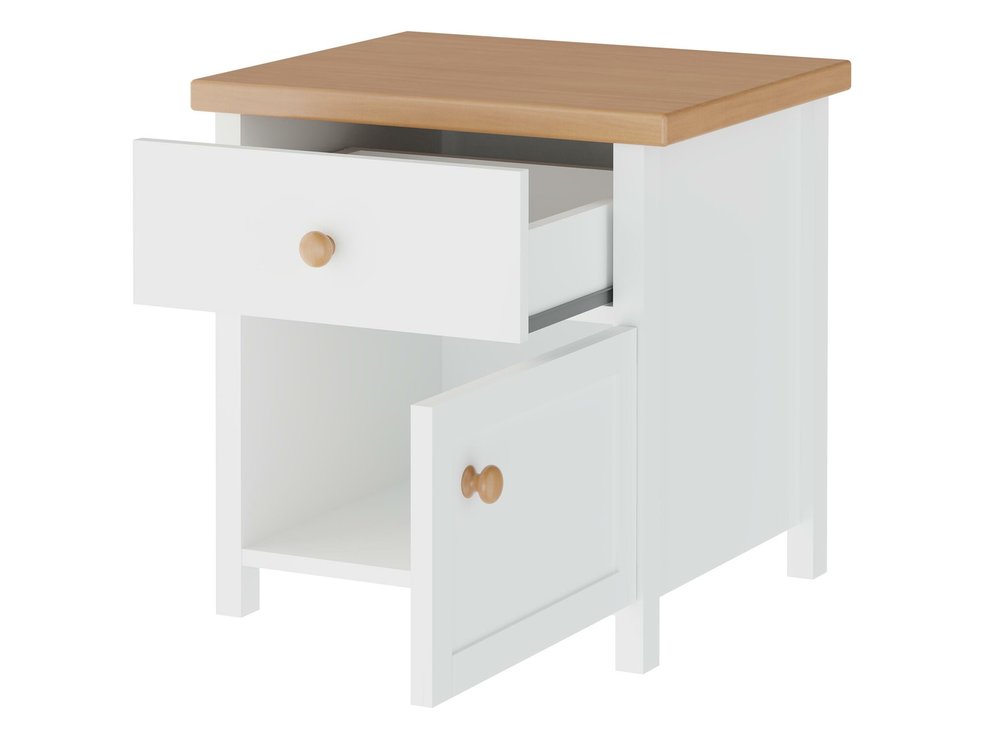 Table de chevet Romelbo 138 (Blanc + Chêne)