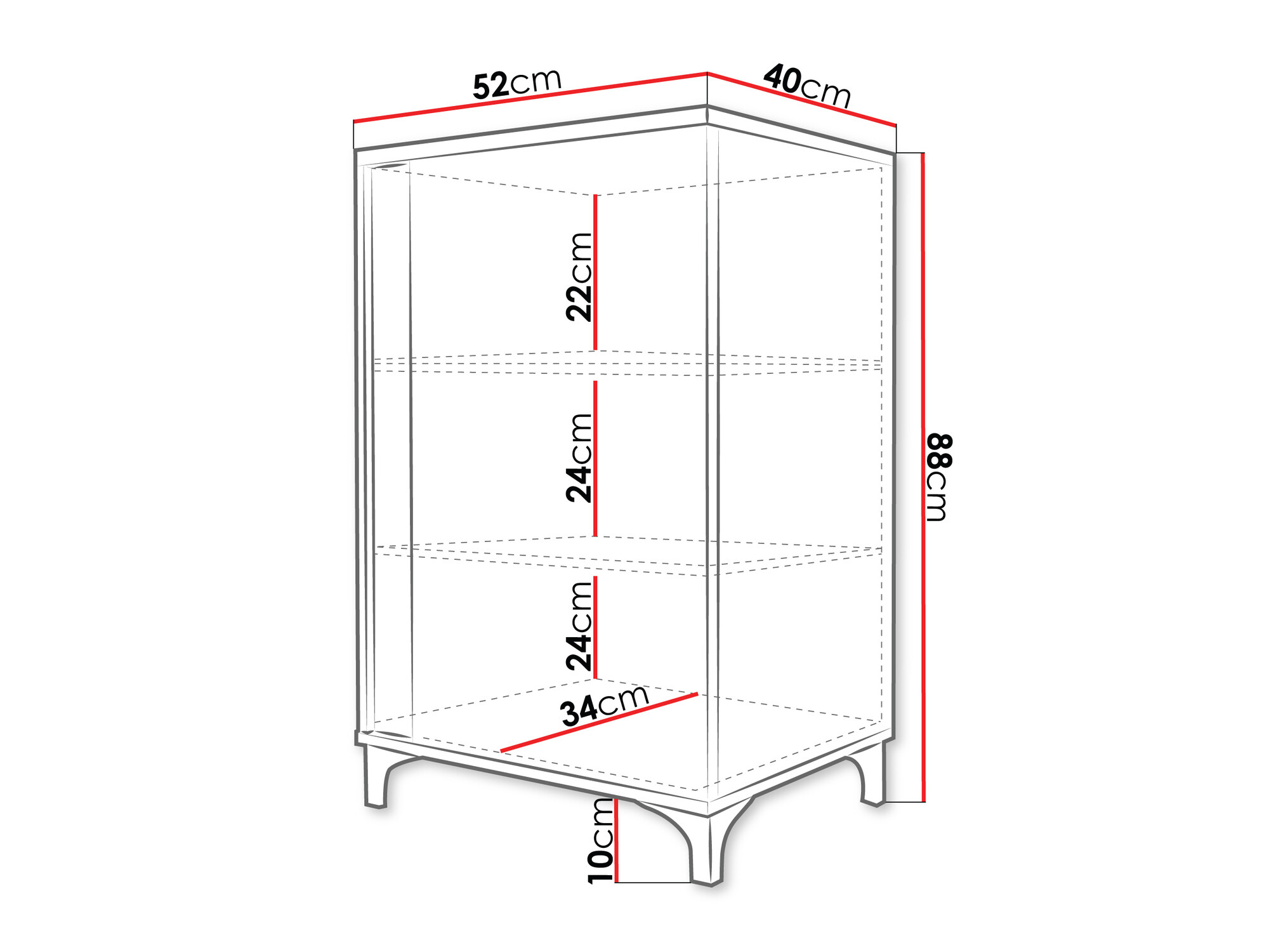 Buffet Florem (Blanc + Blanc brillant + Clair bois)