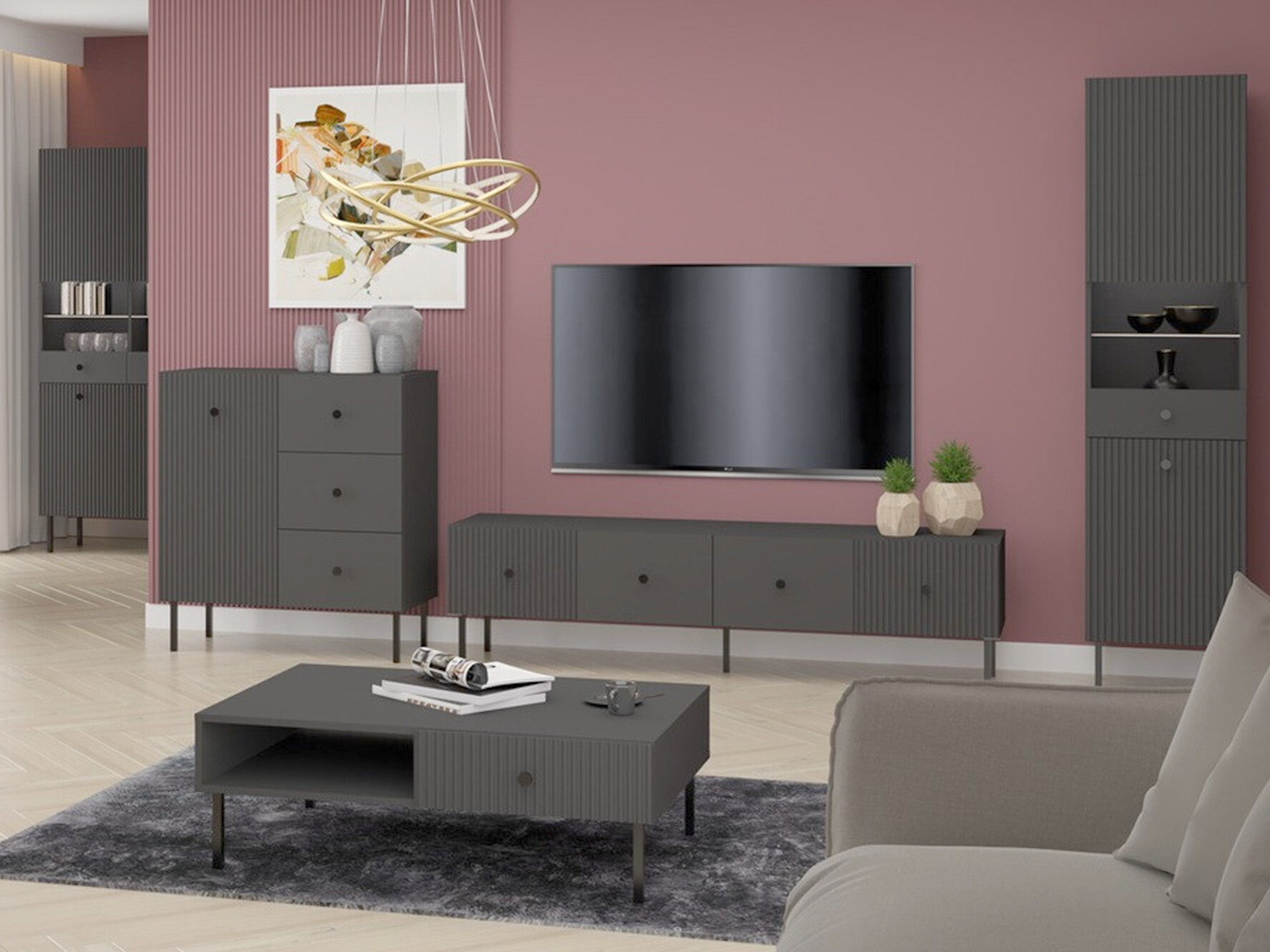 Meuble TV Etliva 105 (Anthracite)