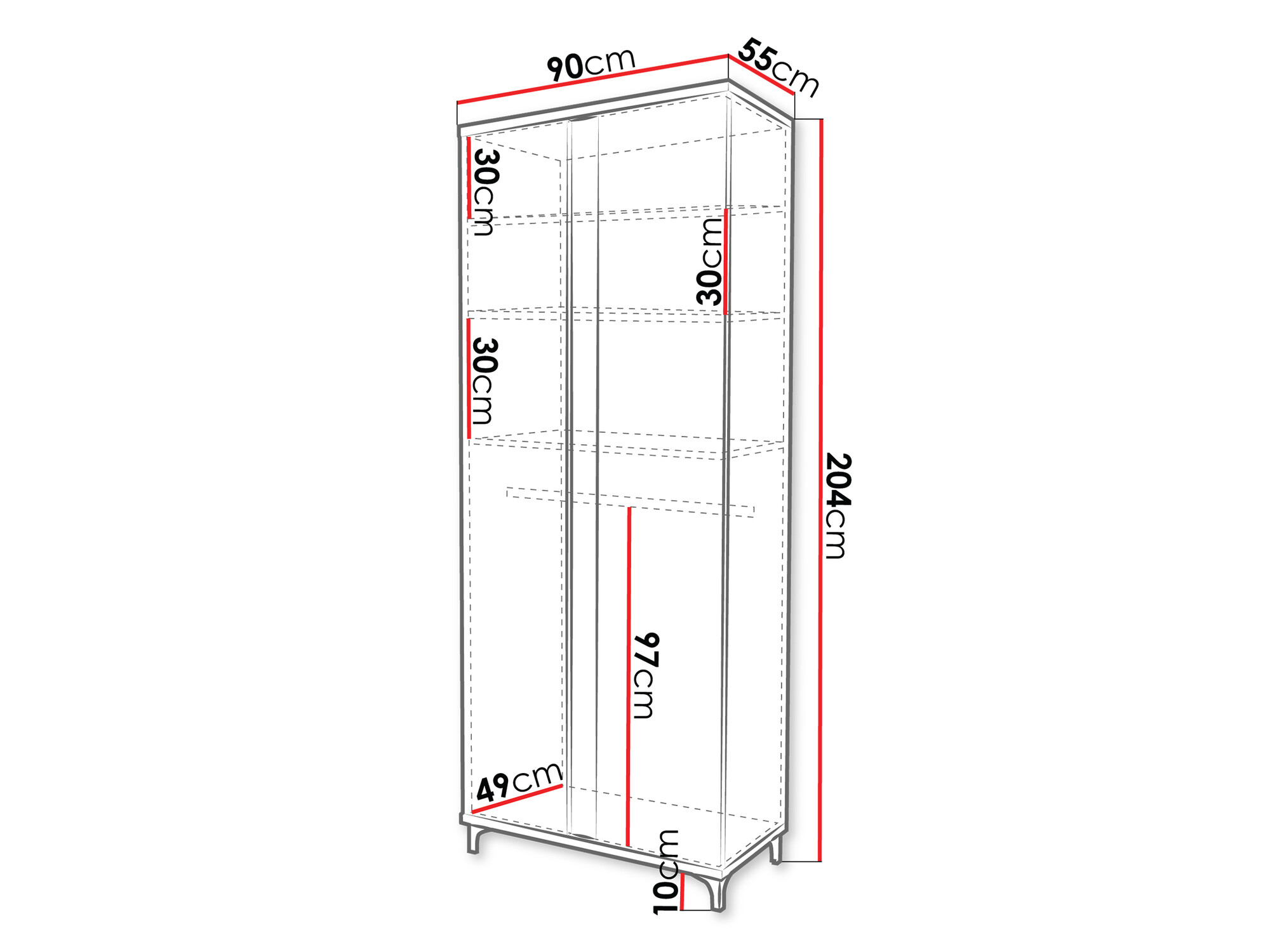 Armoire Florem (Blanc + Blanc brillant)