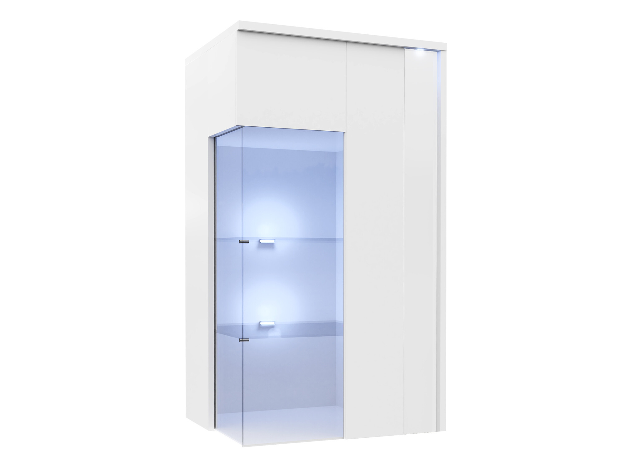 Armoire murale Florem I (Blanc + Blanc brillant)