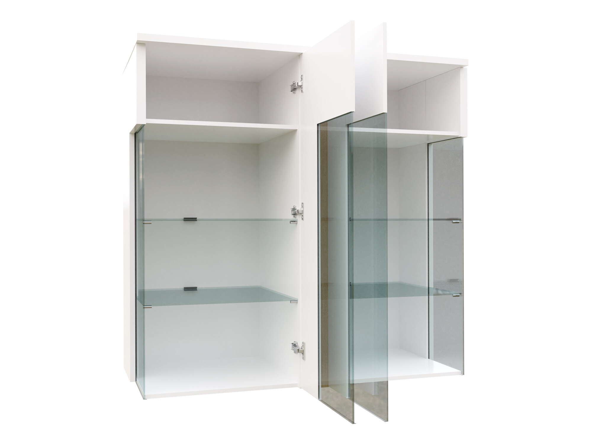 Buffet Florem III (Blanc + Blanc brillant + Noir brillant)