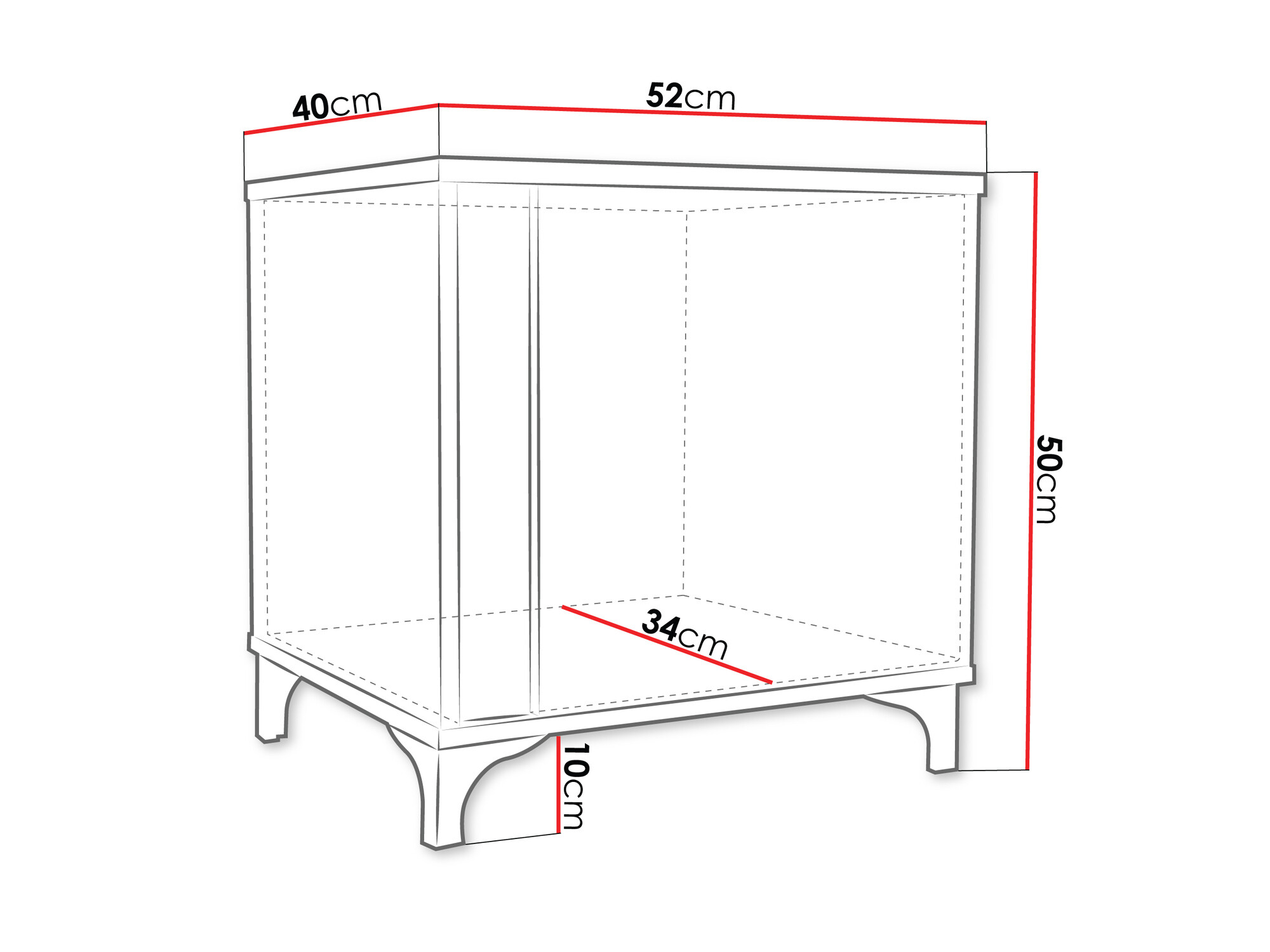 Table de chevet Florem (Blanc + Blanc brillant + Noir brillant)