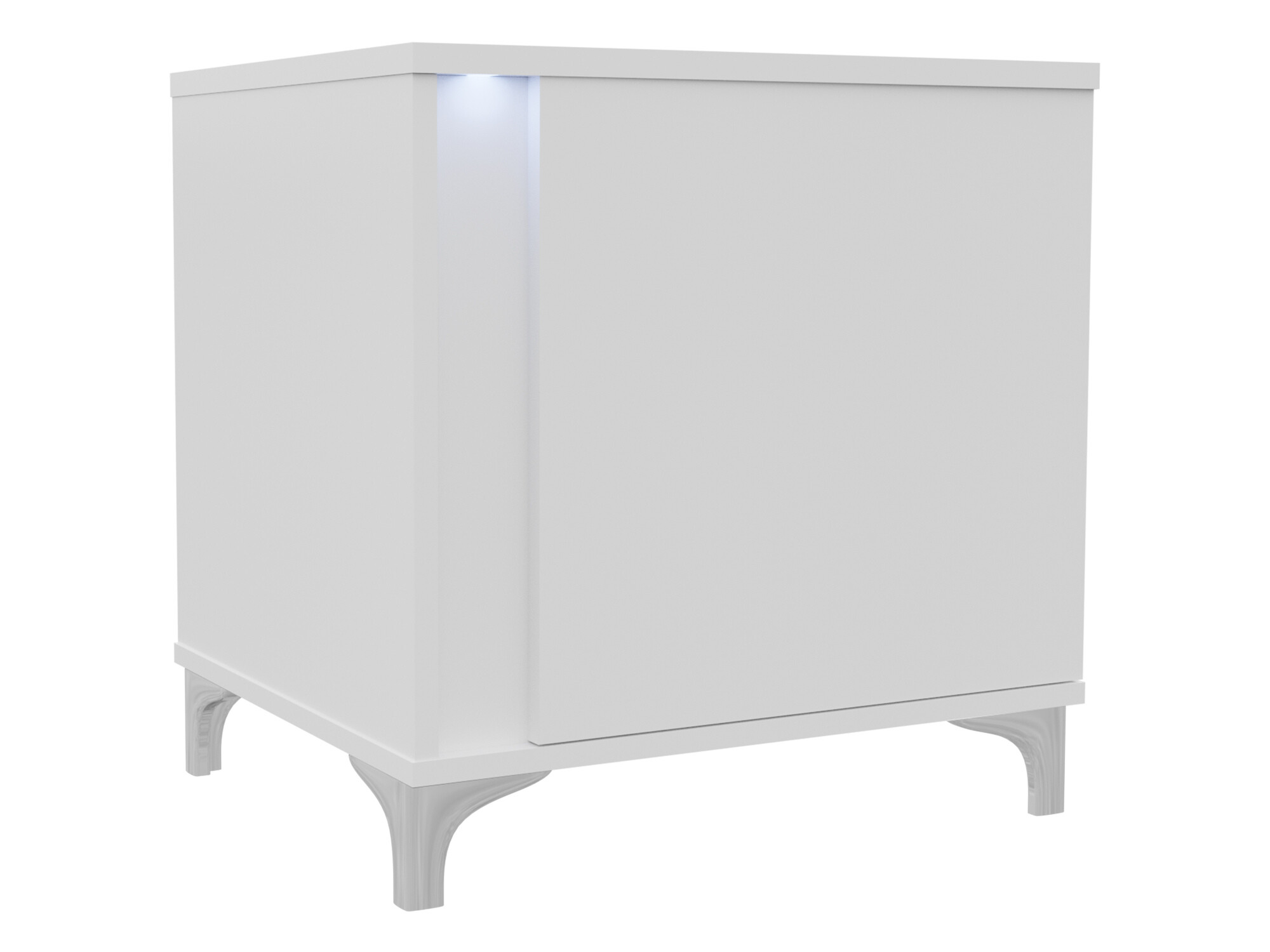 Table de chevet Florem (Blanc + Blanc brillant)